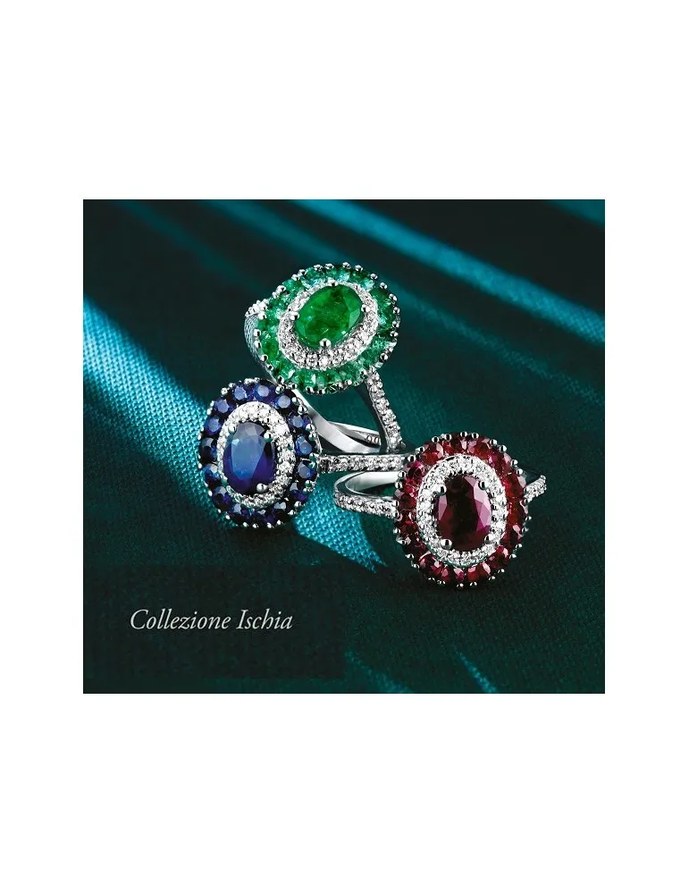 Crusado - Anello In Oro Ischia Con Zaffiri Anisc1z