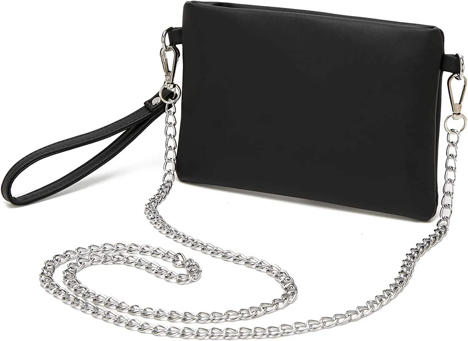DCCN Borsa a tracolla piccola in pelle PU per donna Retro Nero