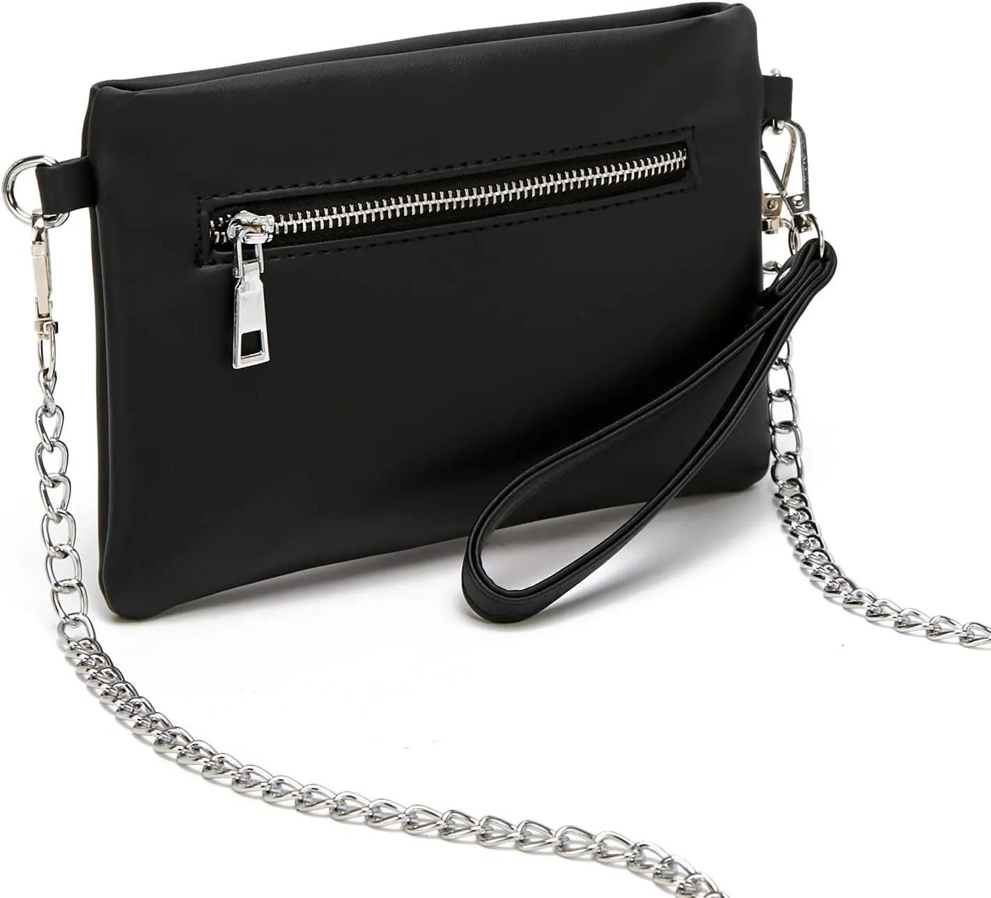 DCCN Borsa a tracolla piccola in pelle PU per donna Retro Nero