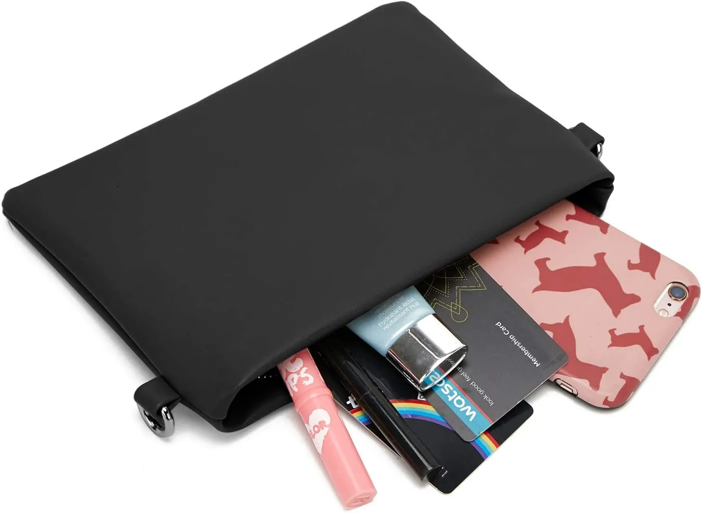 DCCN Borsa a tracolla piccola in pelle PU per donna Retro Nero