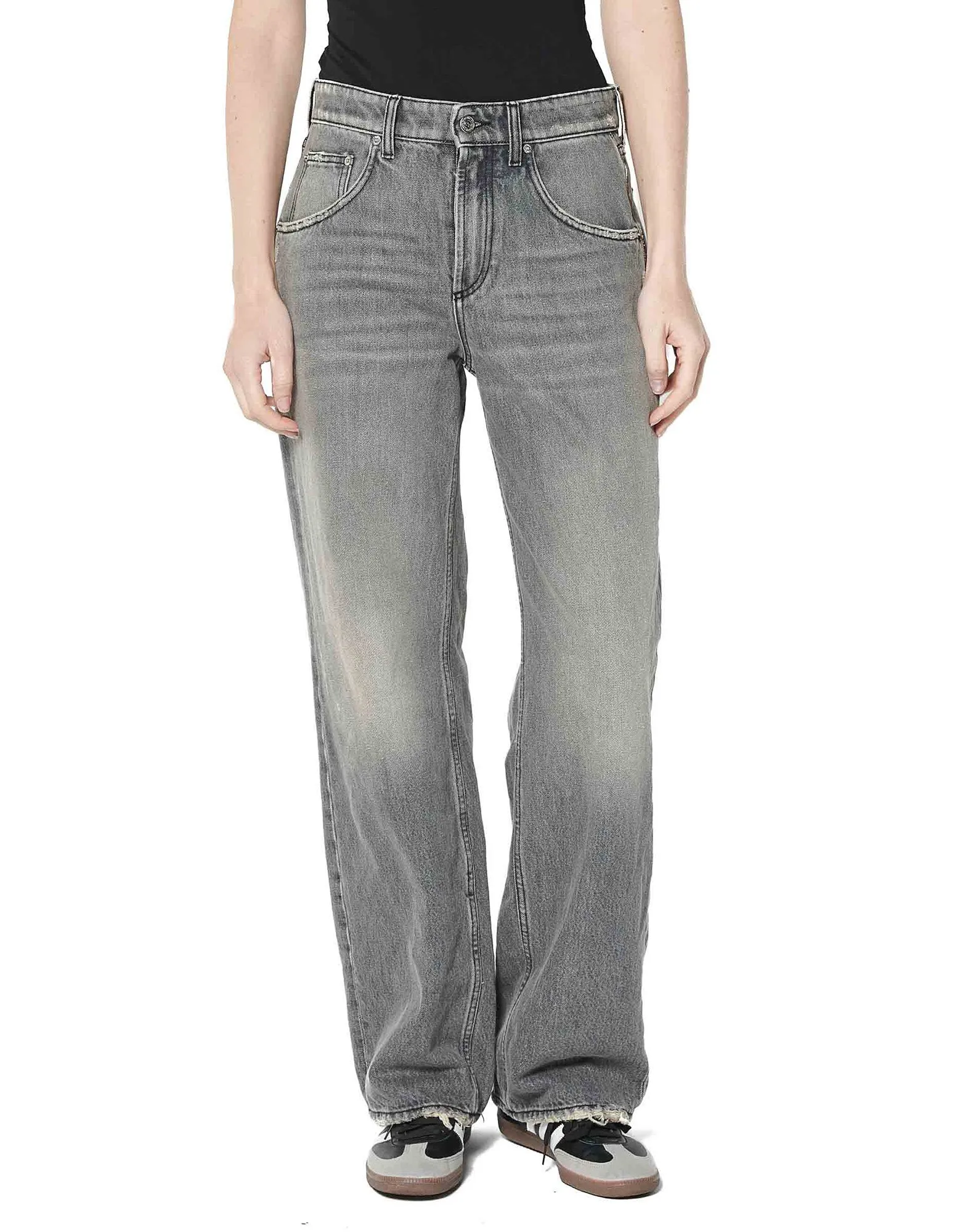 DEPARTMENT FIVE Denim Pop Gamba Larga 5 Tasche Nero