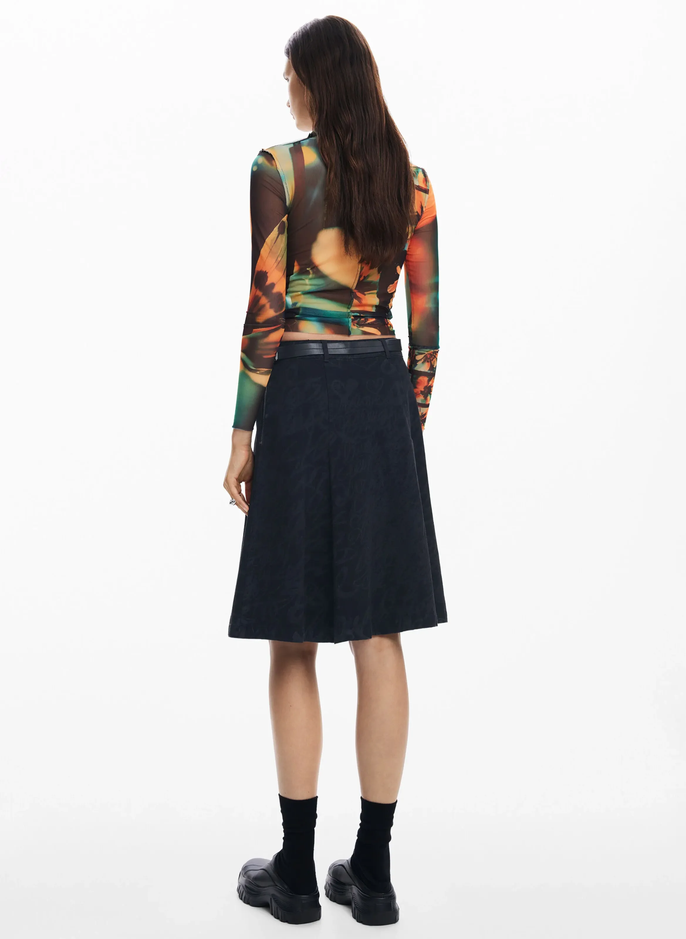  DESIGUAL   Maglietta in tulle stampato | Arancione