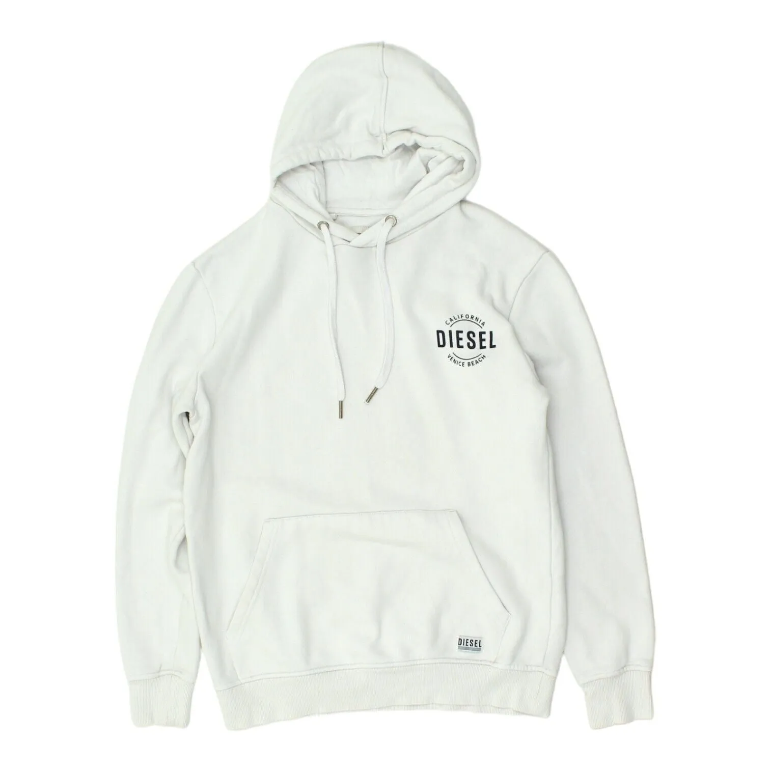 Diesel Mens White Pullover Logo Hoodie | Casual Designer Sportswear Hoody VTG