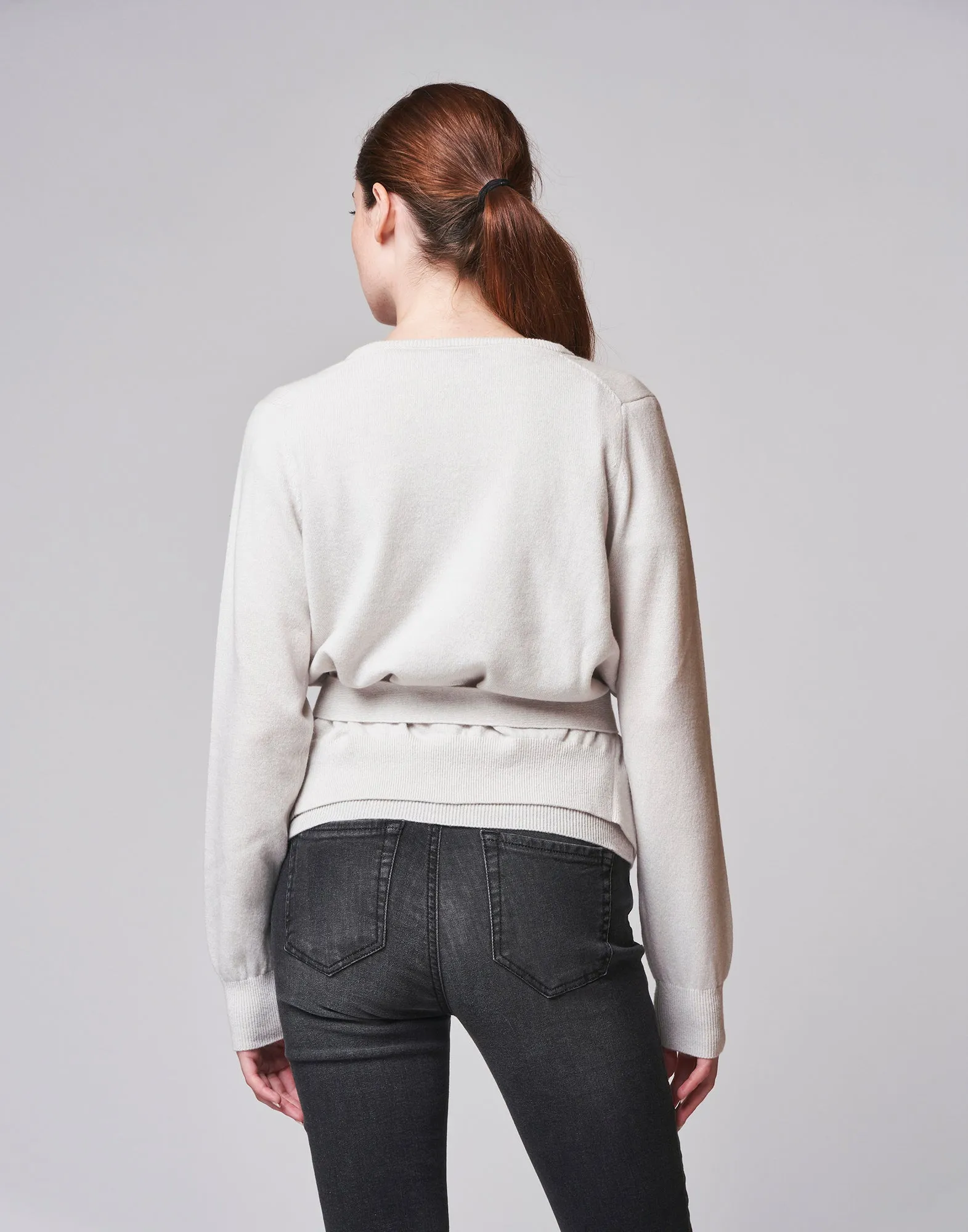DOUUOD Cardigan in cashemere con cintura