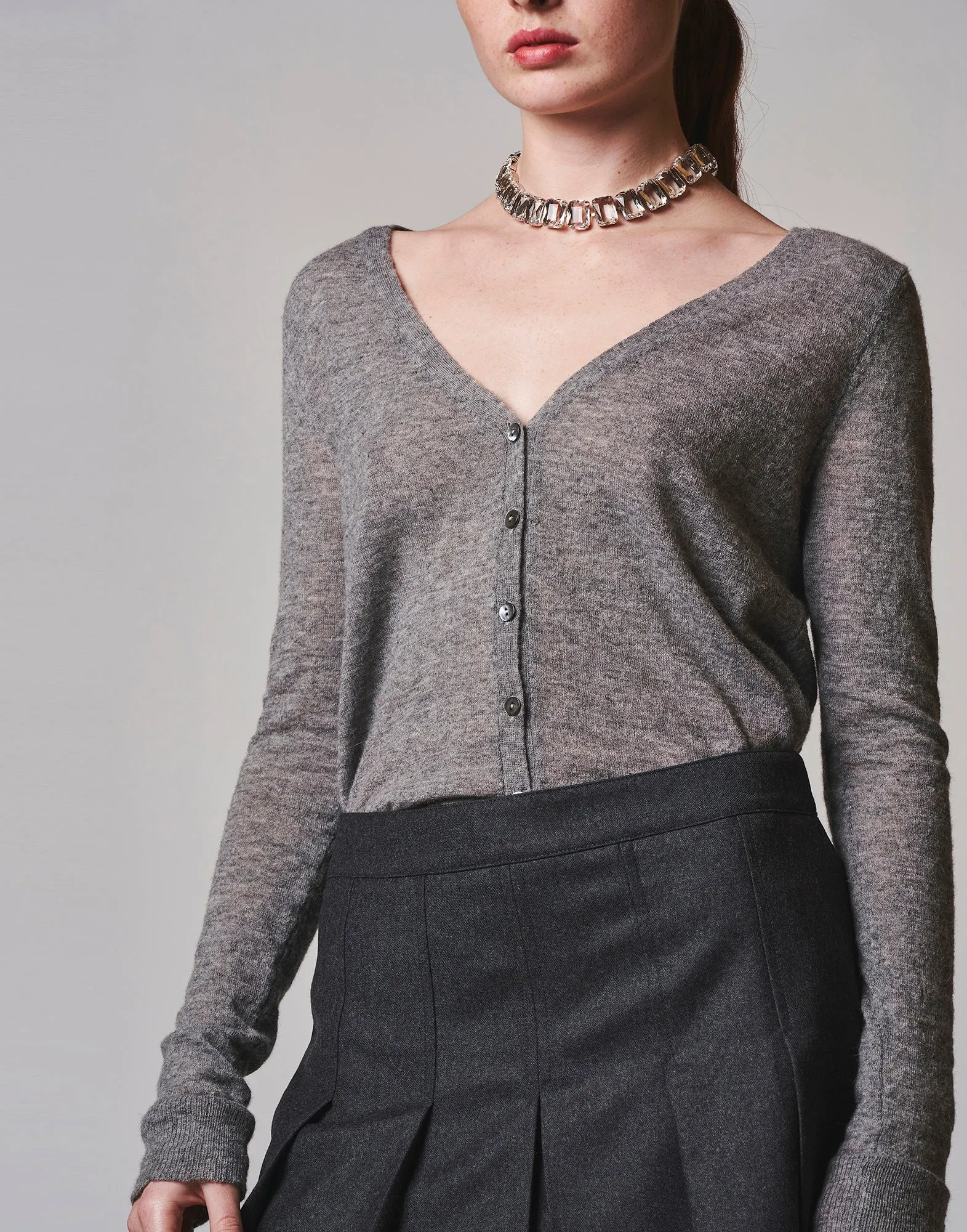 DOUUOD Light Cardigan In Garza Lana Alpaca