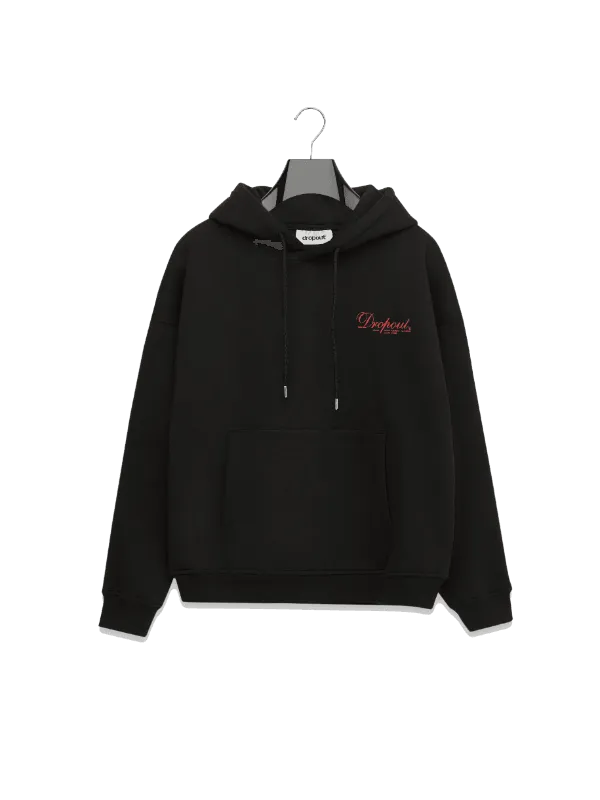 dropout Italics Hoodie Black