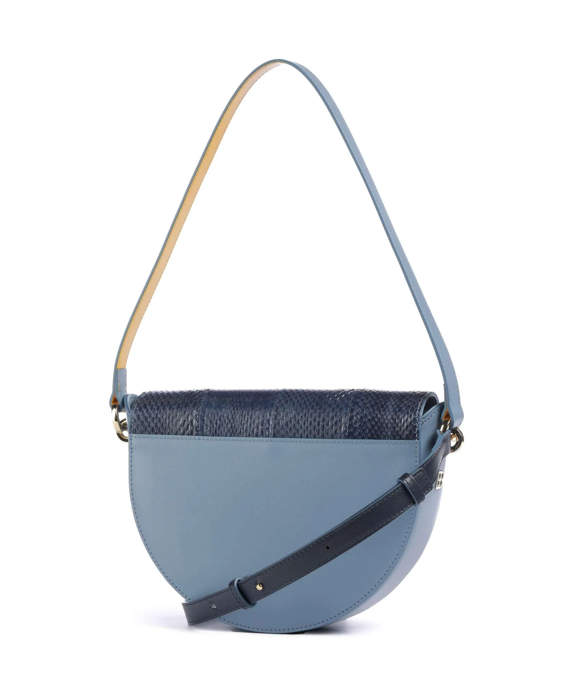  DuDu Bags Smile Bag Borsa a spalla pelle in rilievo blu-grigio  