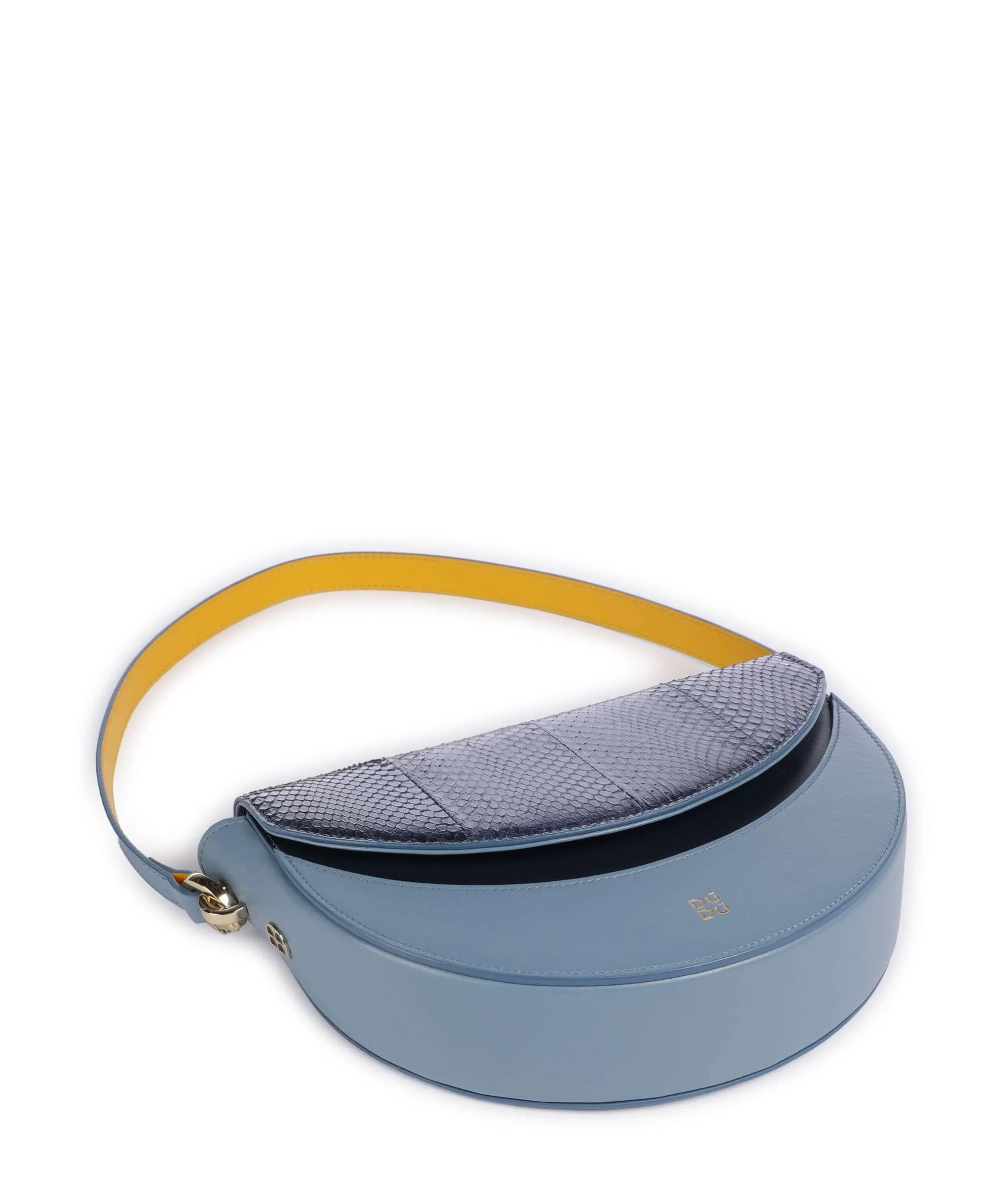  DuDu Bags Smile Bag Borsa a spalla pelle in rilievo blu-grigio  