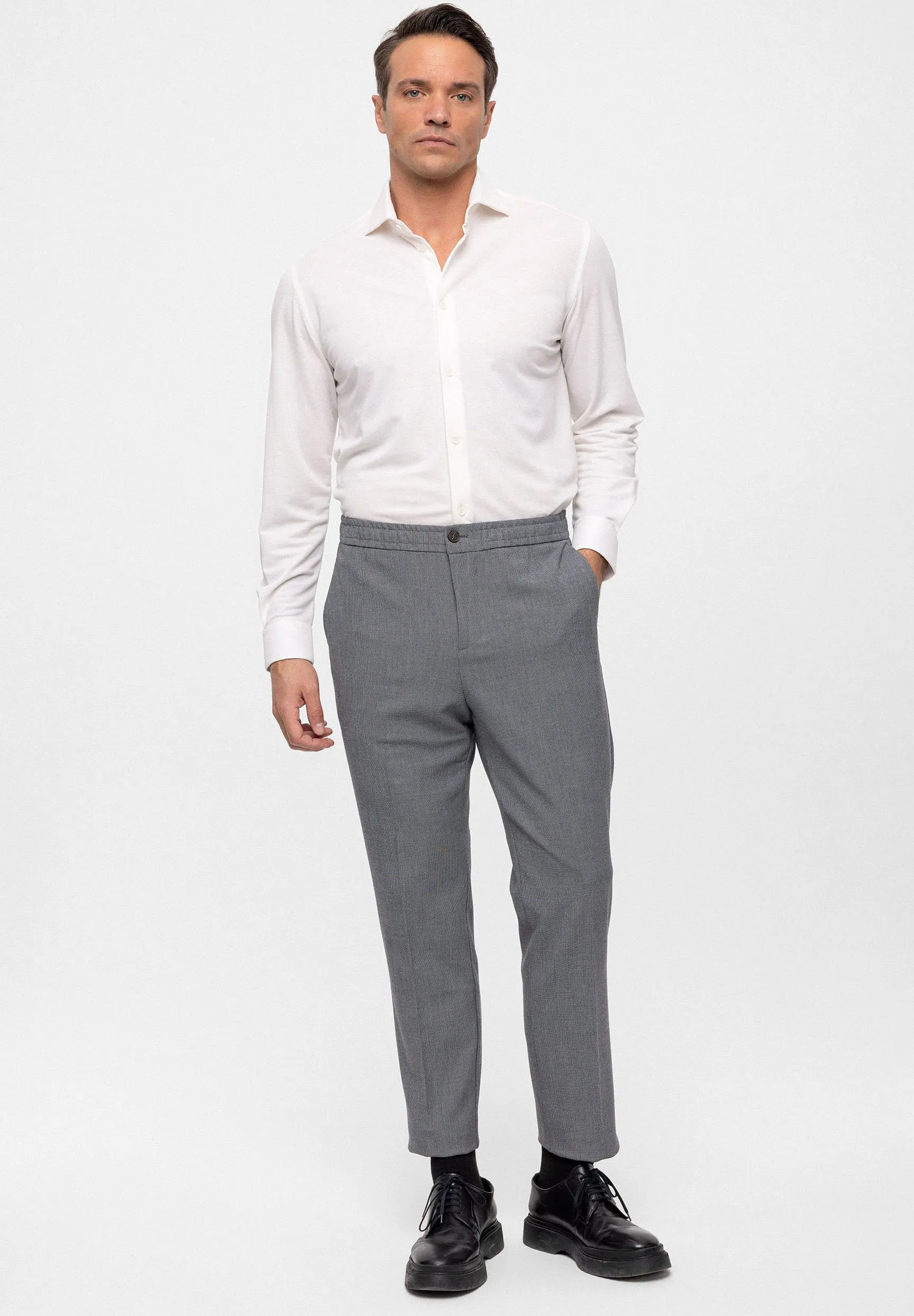 ELASTIC WAIST  BELT DETAILED - Pantaloni