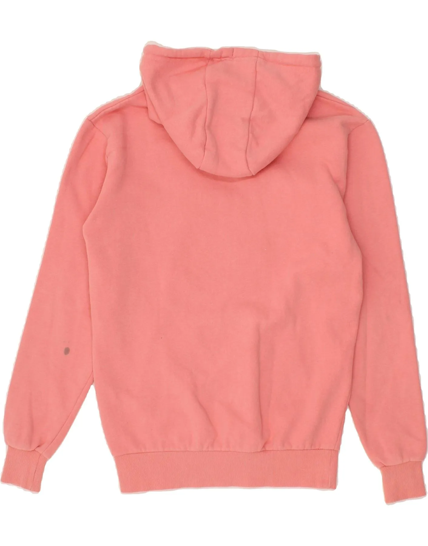 ELLESSE Womens Oversized Graphic Hoodie Jumper UK 6 XS  Pink Cotton