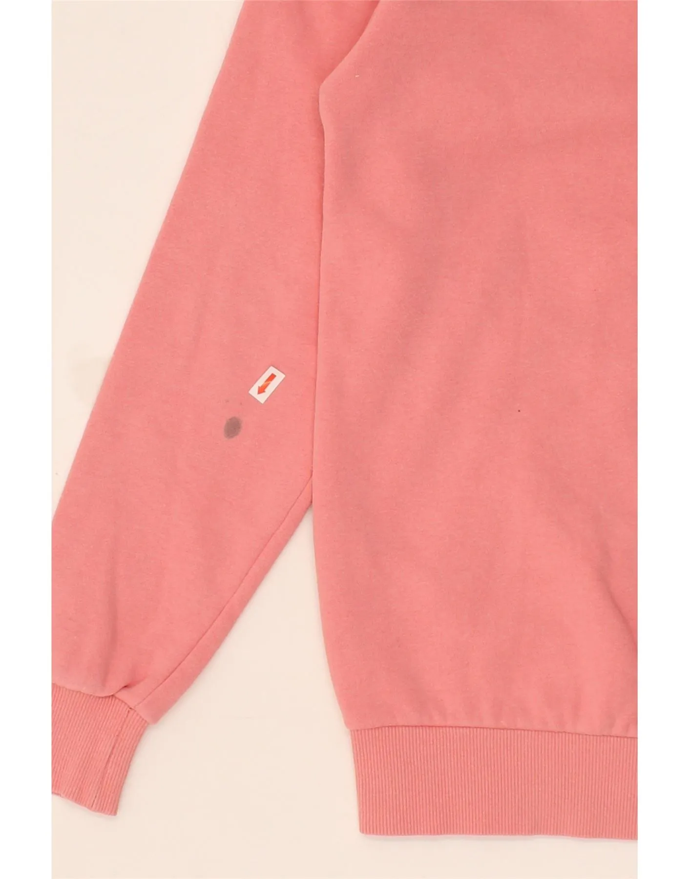 ELLESSE Womens Oversized Graphic Hoodie Jumper UK 6 XS  Pink Cotton