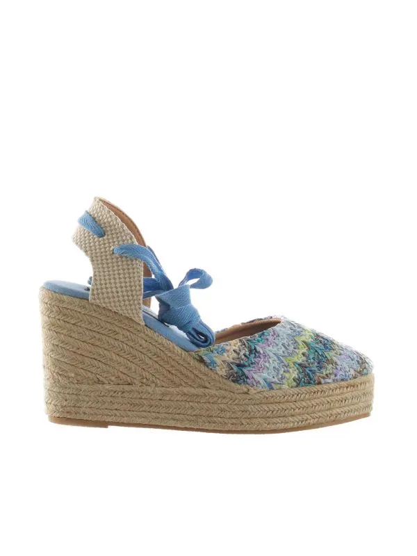 Espadrillas in raffia con zeppa