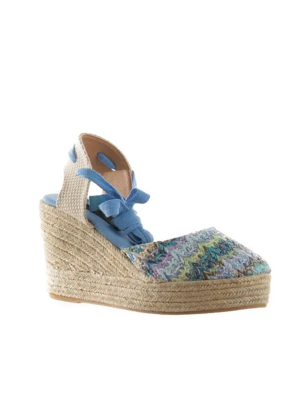 Espadrillas in raffia con zeppa