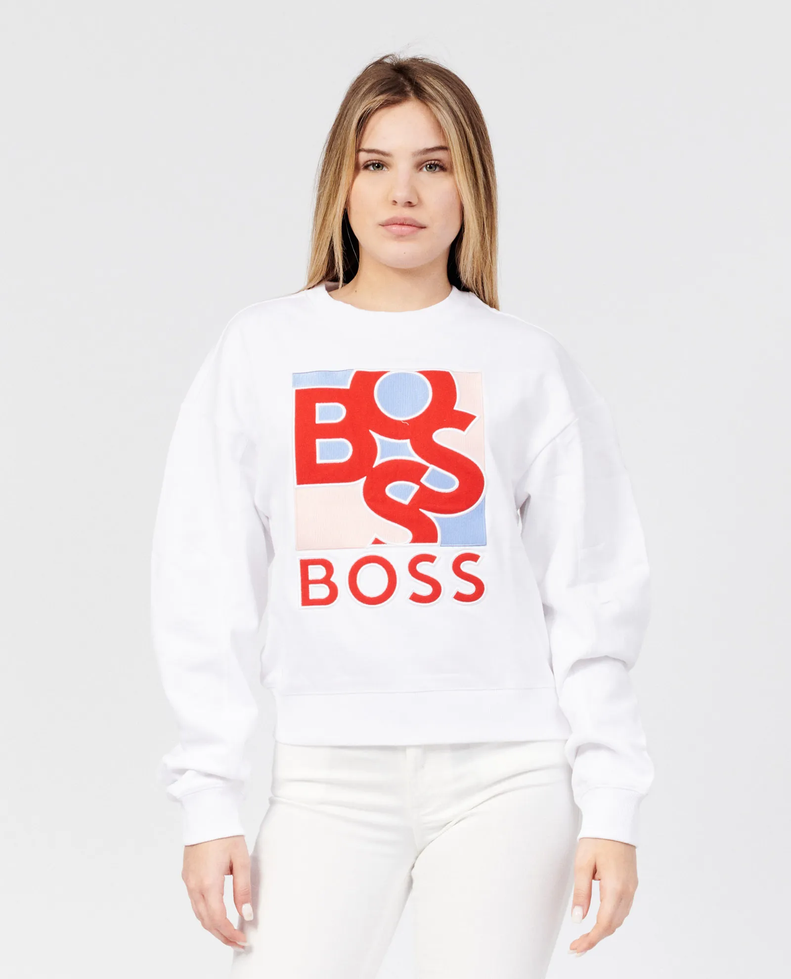 Felpa boss con logo scomposto