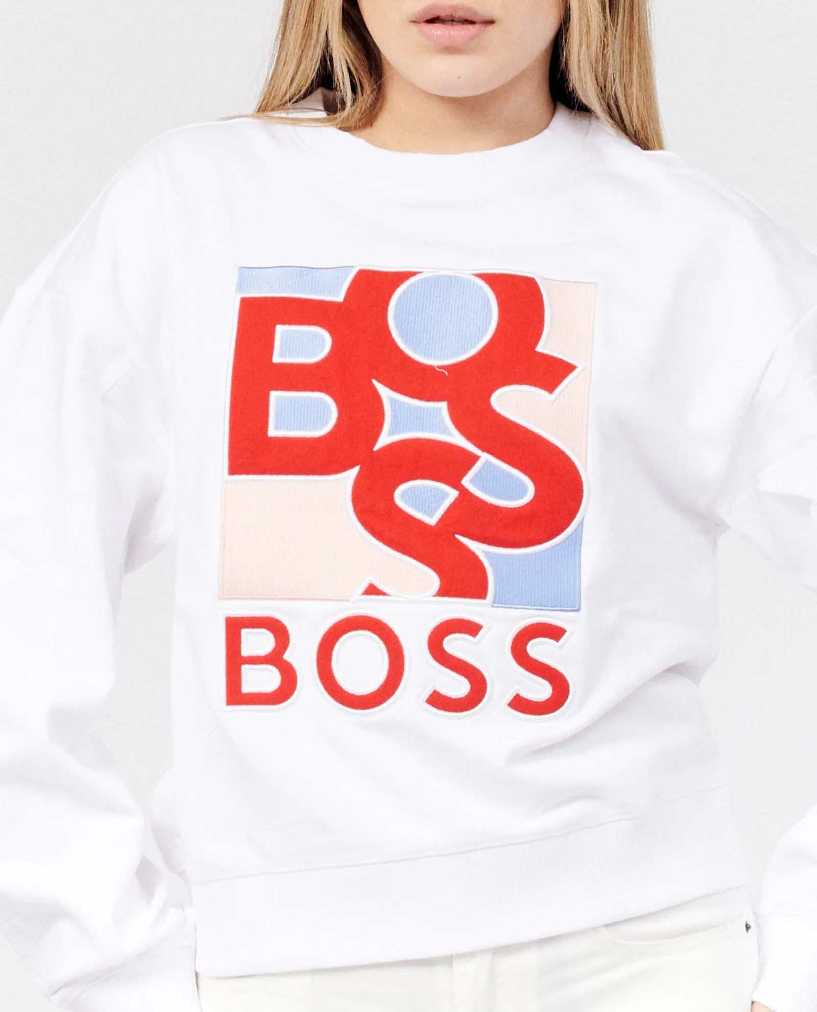 Felpa boss con logo scomposto