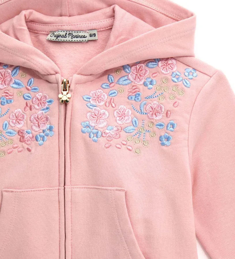 --Felpa con fiori ricamati-