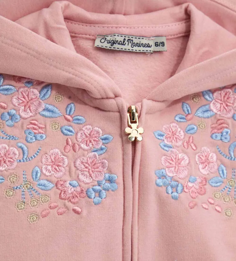 --Felpa con fiori ricamati-