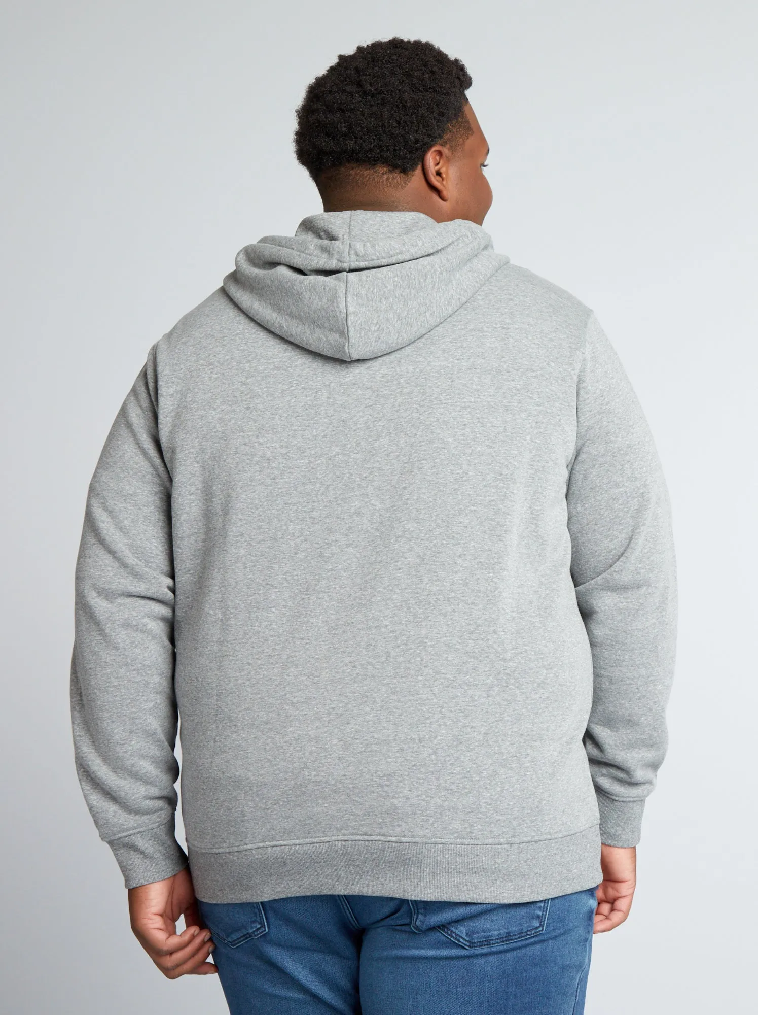 Felpa con zip in tessuto felpato - - GRIGIO
