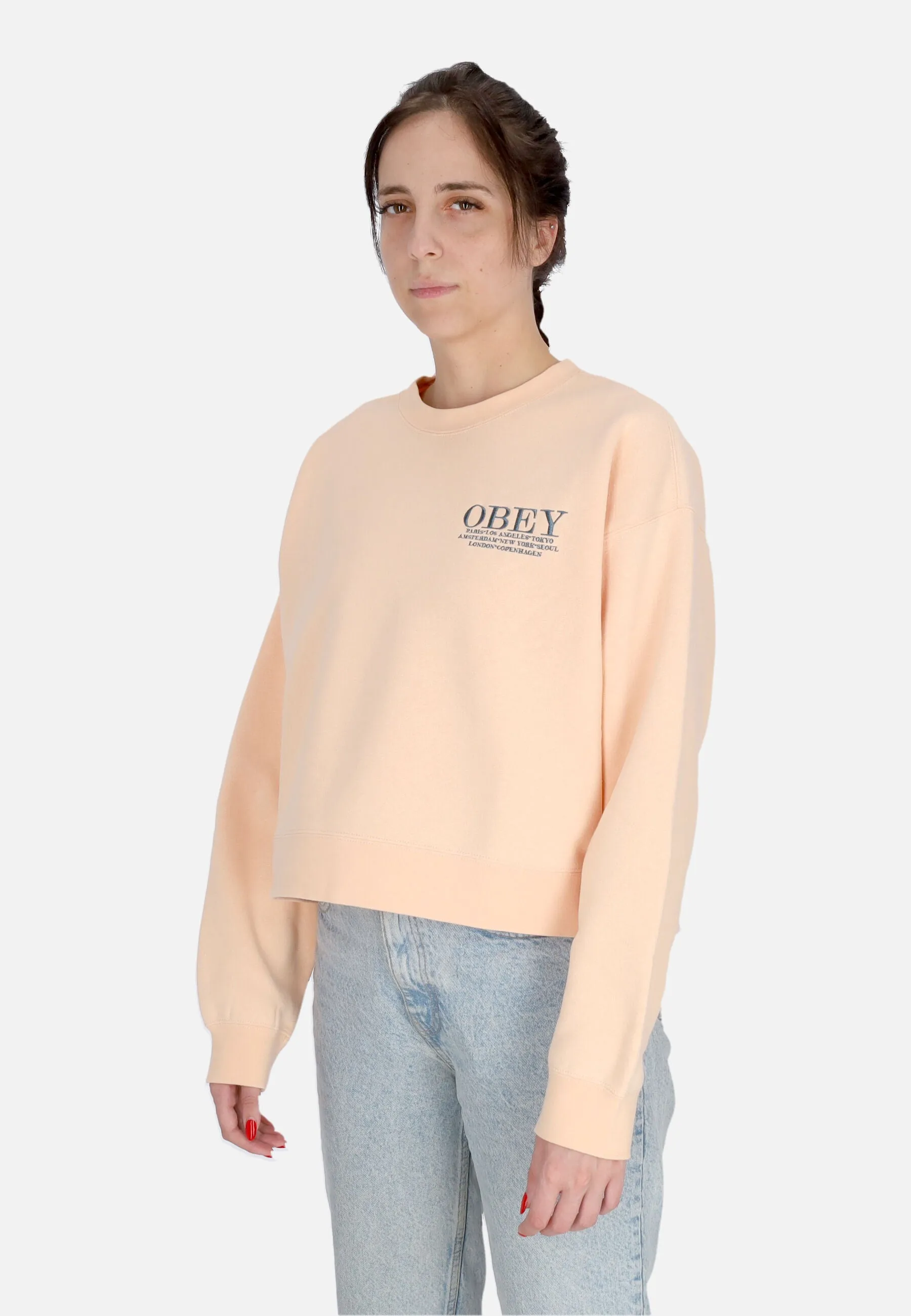 Felpa Girocollo Donna W Cities Crew Peach Parfait