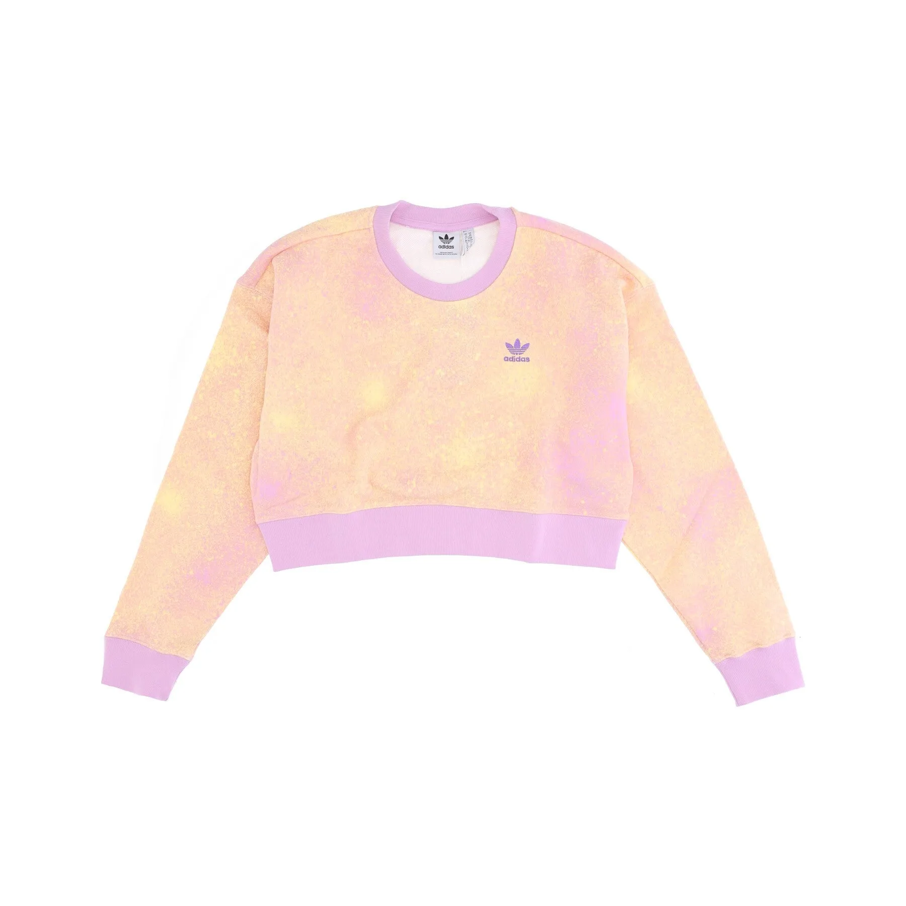 Felpa Leggera Girocollo Corta Donna Aop Sweater Bliss Lilac/almost Yellow