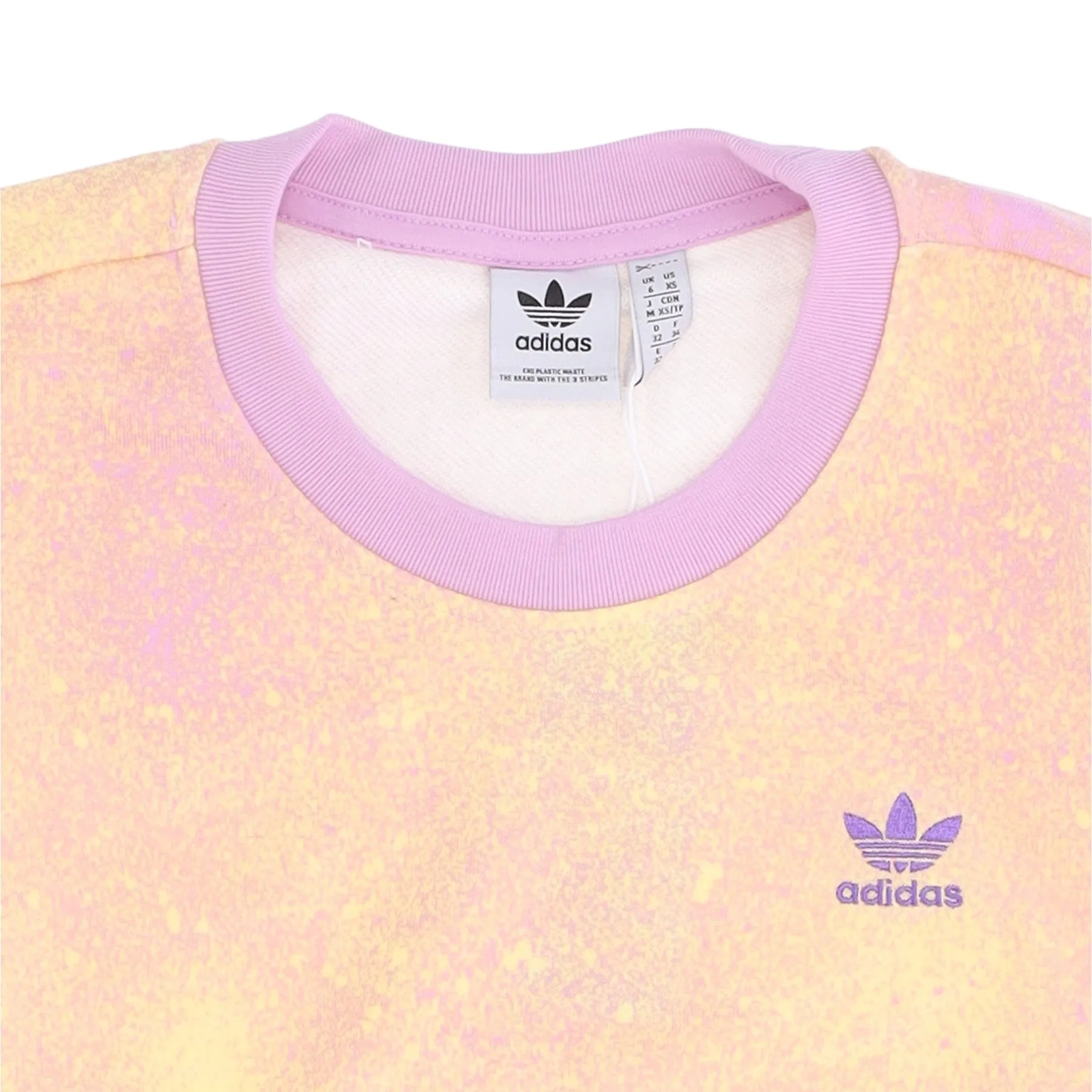 Felpa Leggera Girocollo Corta Donna Aop Sweater Bliss Lilac/almost Yellow