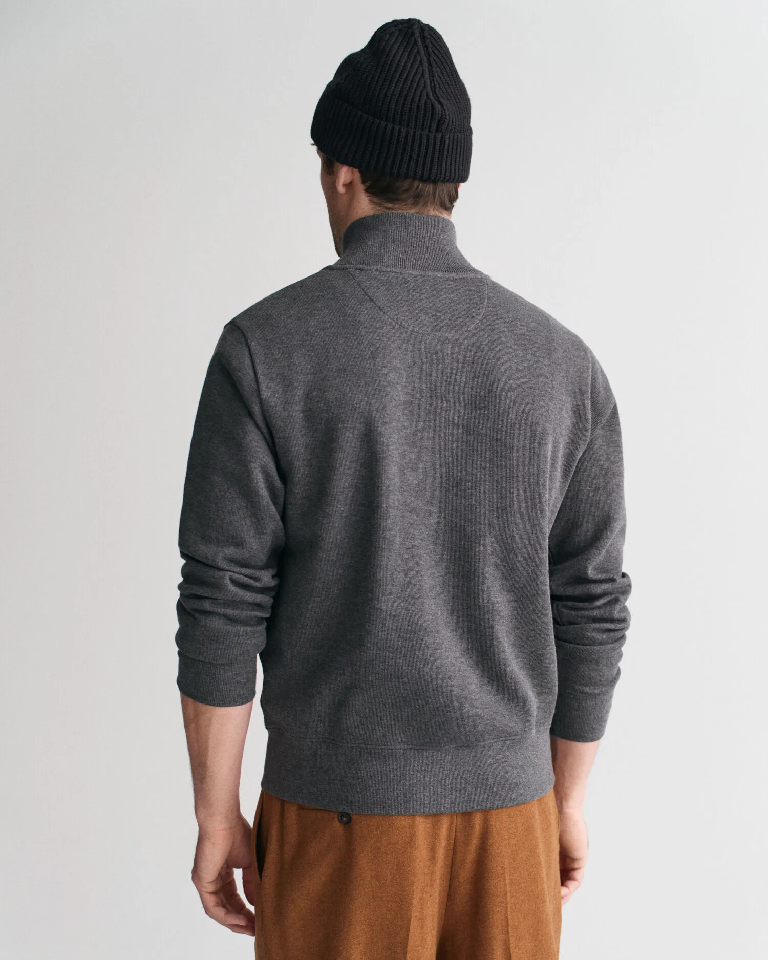 Felpa Sacker Rib con zip corta    