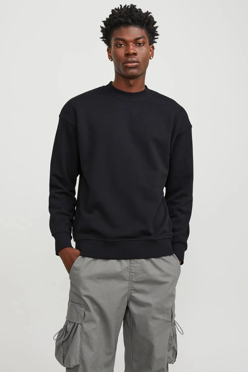 Felpa senza cappuccio Jack Jones JCOCOLLECTIVE SWEAT CREW NECK SN Nero