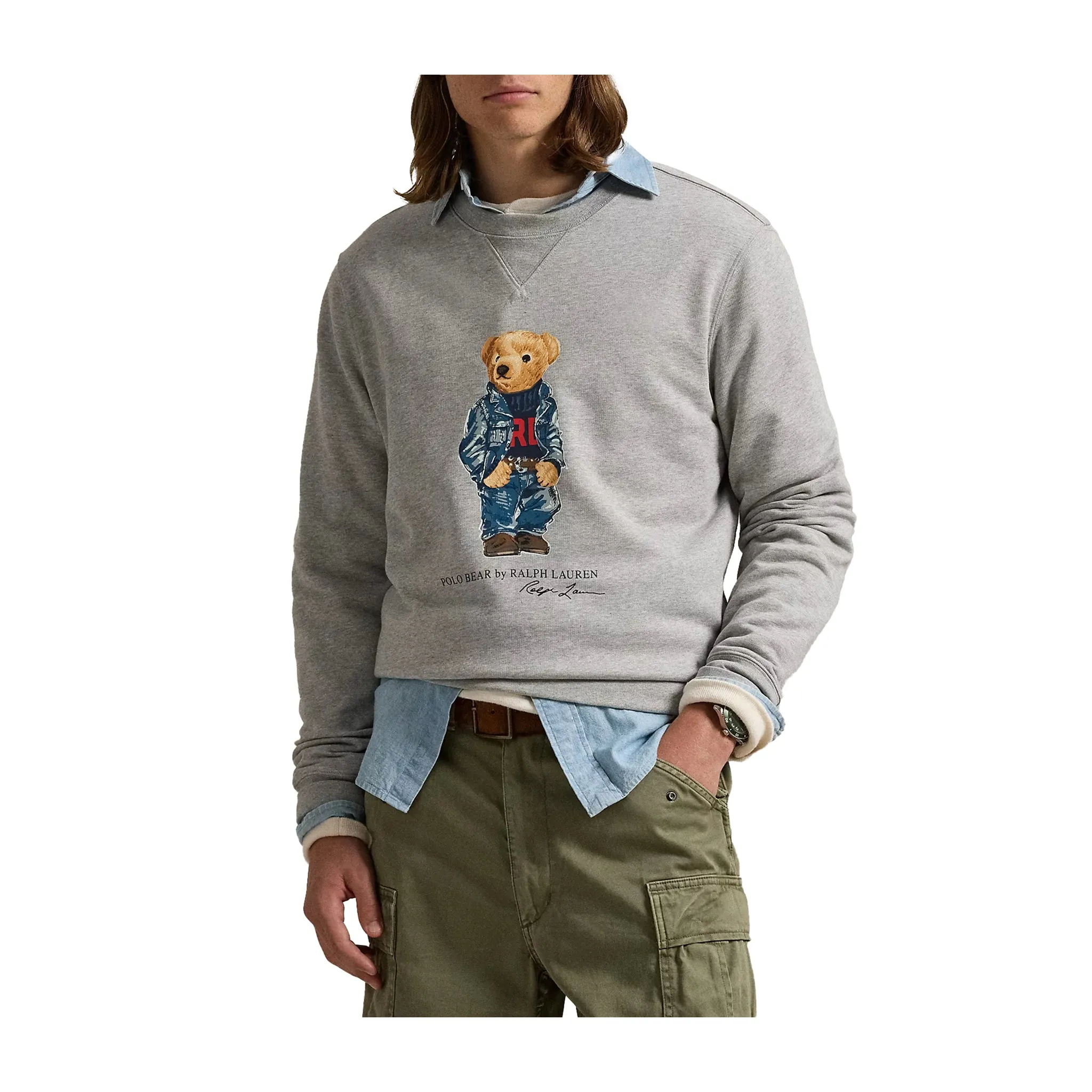 Felpa Uomo Polo Bear Grigia