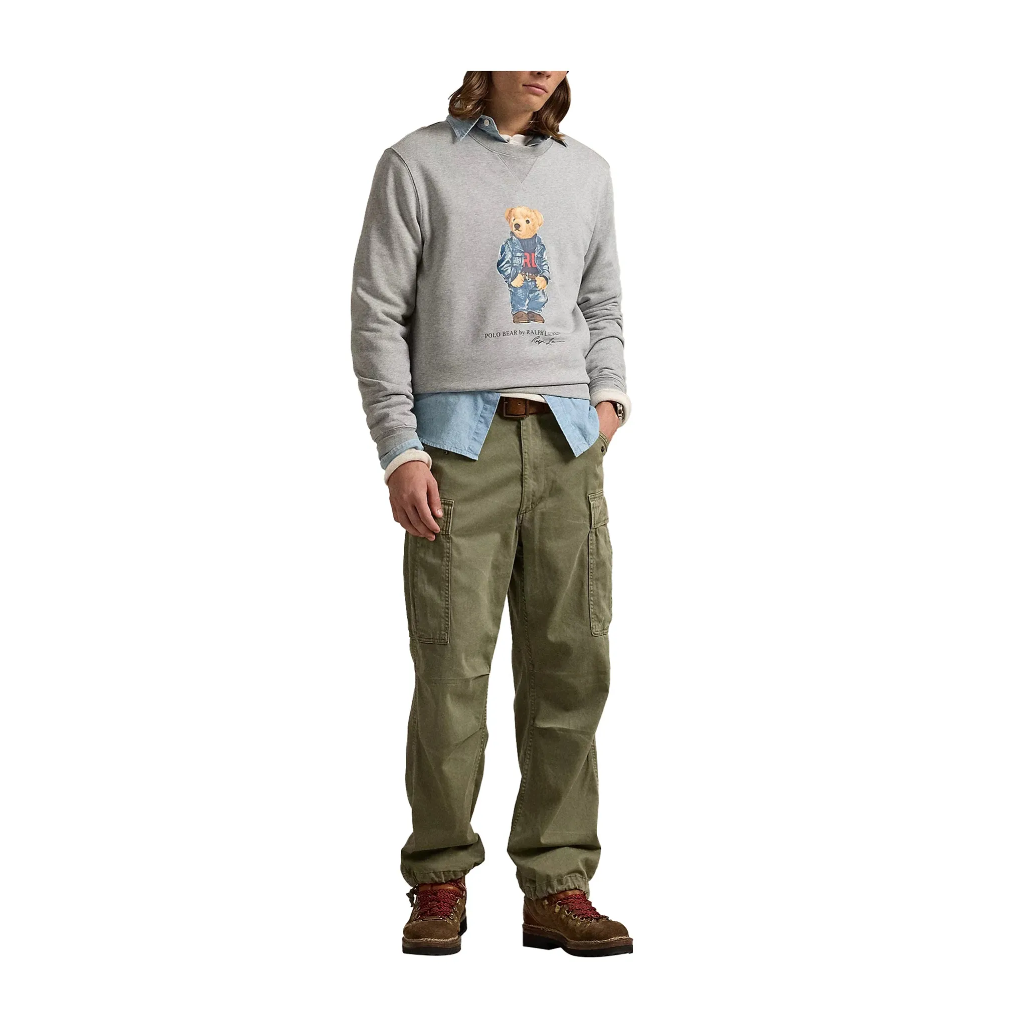 Felpa Uomo Polo Bear Grigia
