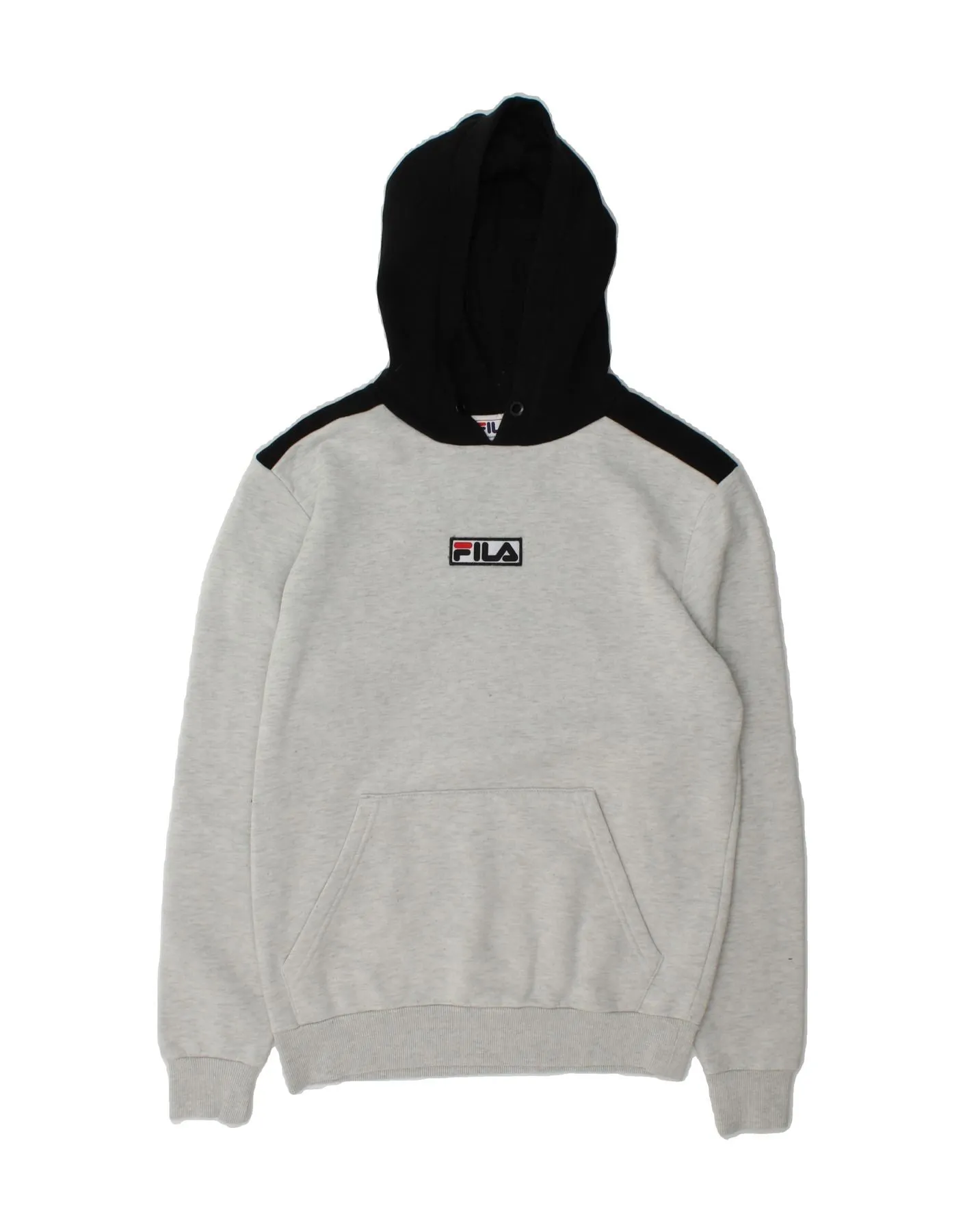 FILA Mens Hoodie Jumper XS Grey Colourblock Cotton