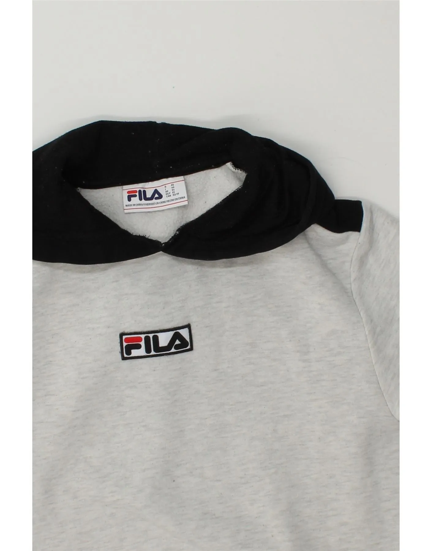FILA Mens Hoodie Jumper XS Grey Colourblock Cotton