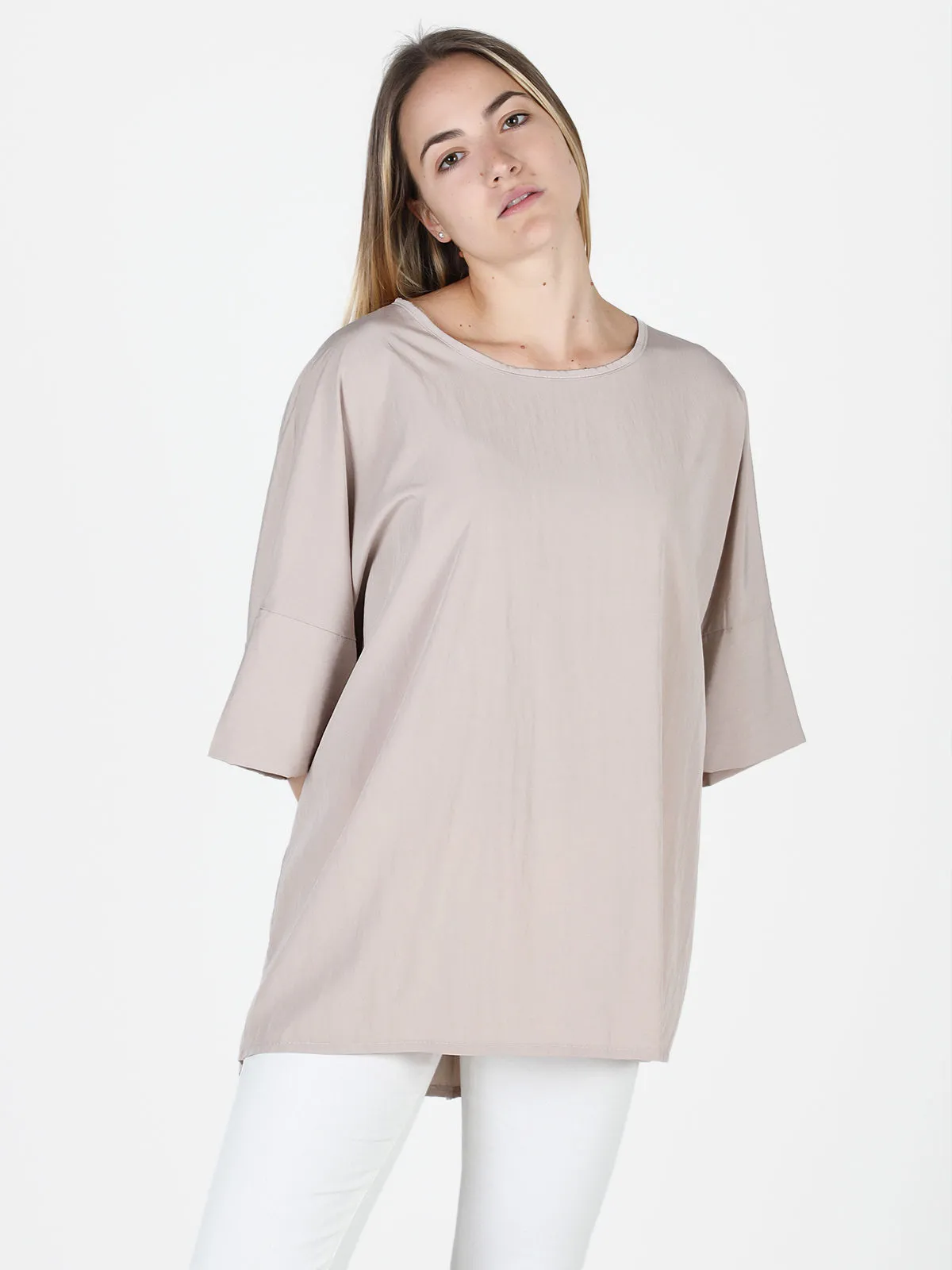 Floria Blouse femme oversize à manches courtes chauve-souris