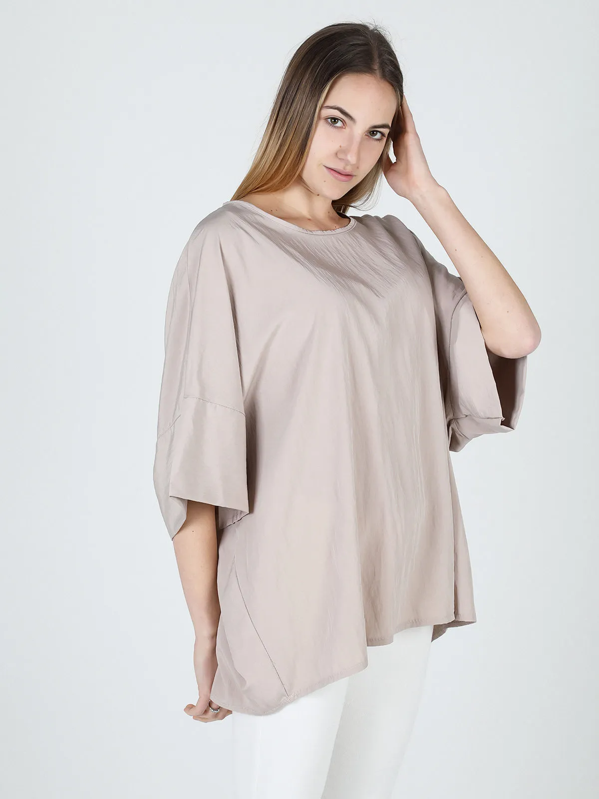 Floria Blouse femme oversize à manches courtes chauve-souris