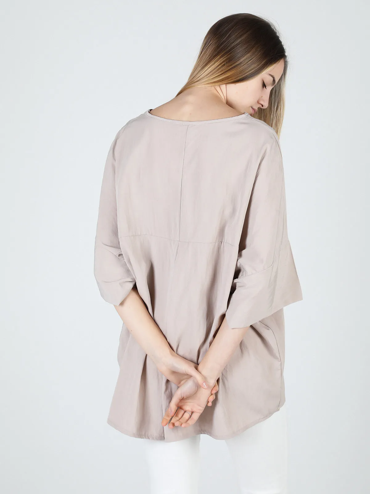 Floria Blouse femme oversize à manches courtes chauve-souris