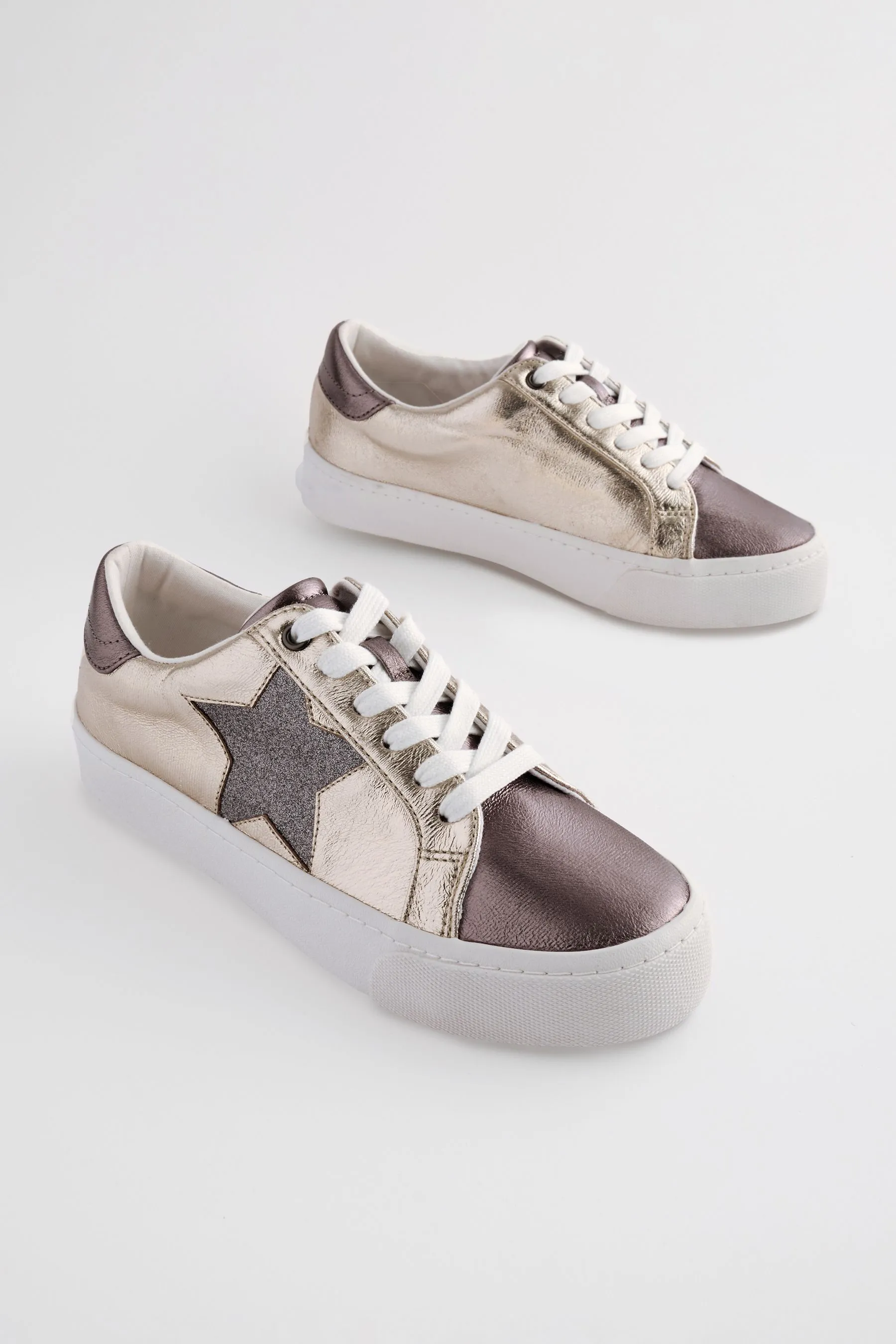 Forever Comfort® Patent Chunky Star Stringato Scarpe da ginnastica    