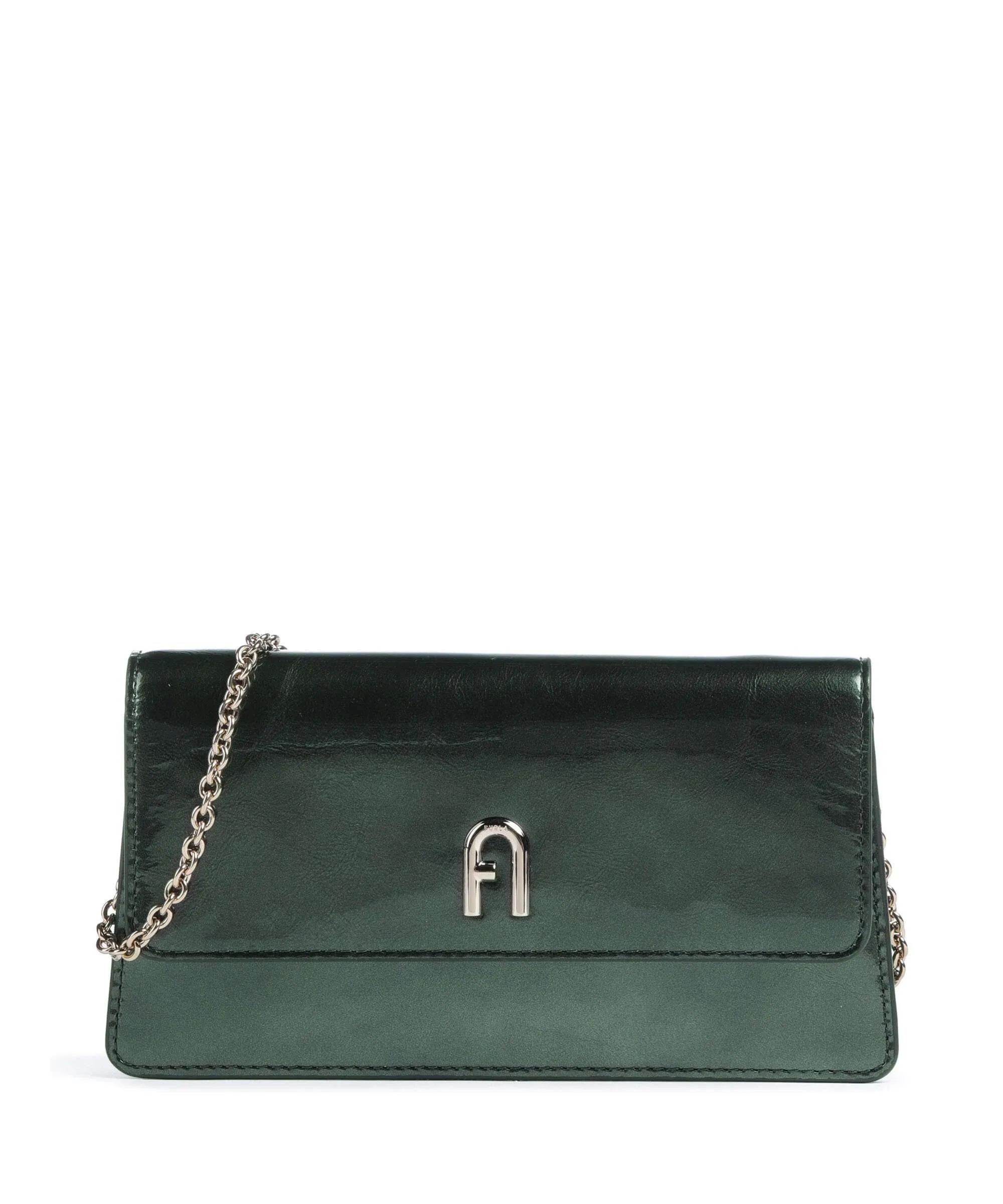  Furla Diamante Mini Borsa a tracolla pelle a grana fine verde scuro  