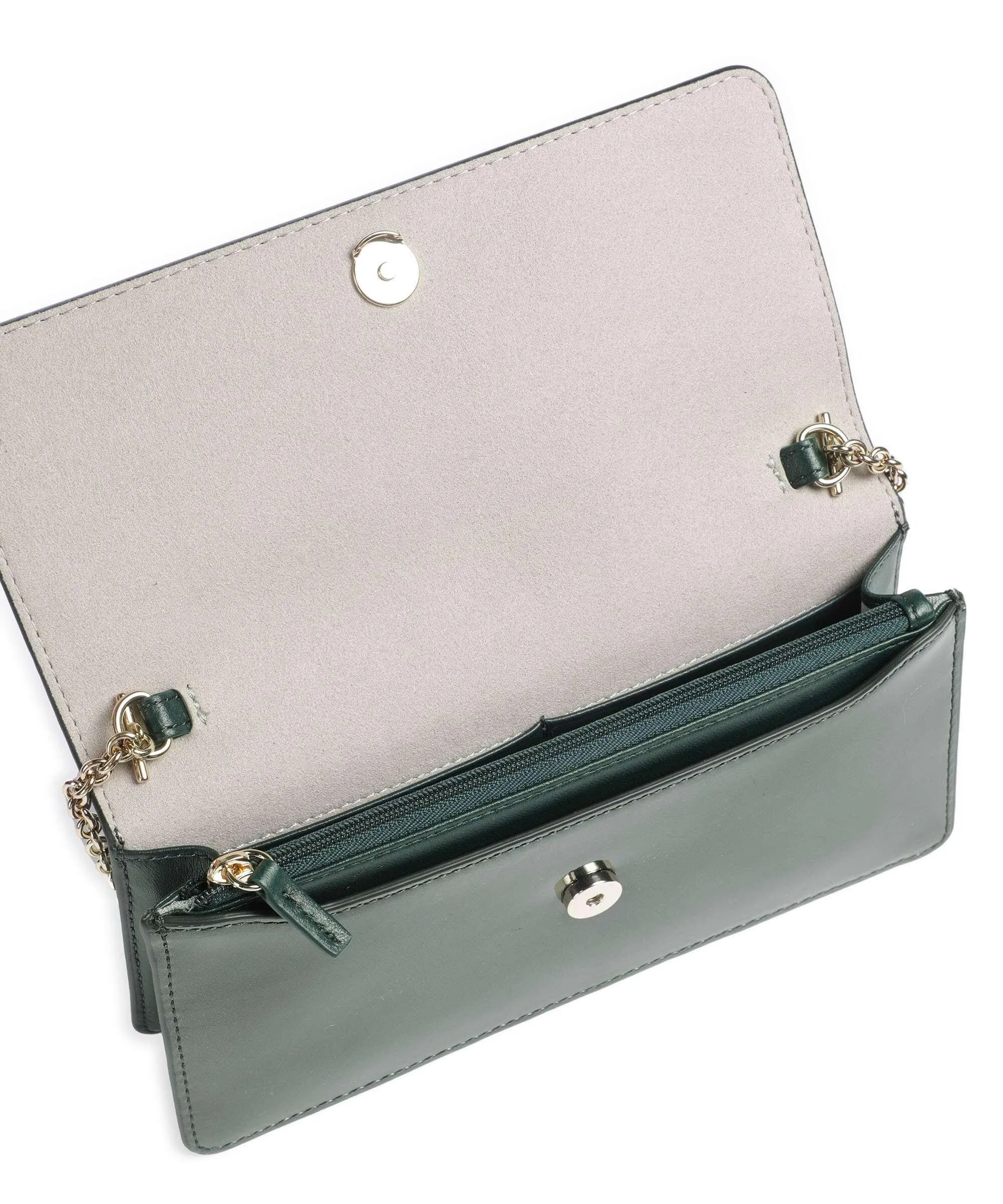  Furla Diamante Mini Borsa a tracolla pelle a grana fine verde scuro  