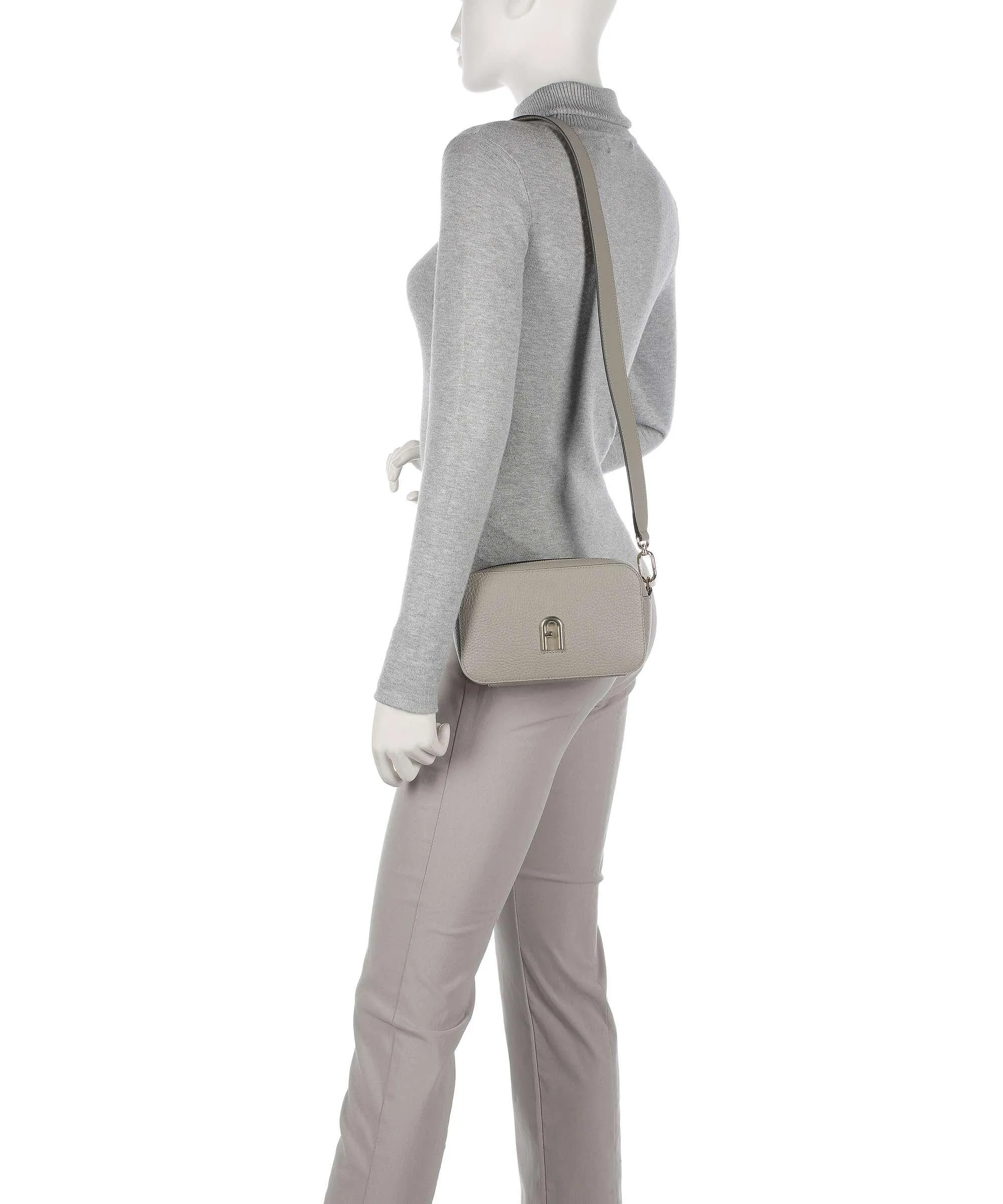  Furla Primula Mini Borsa a tracolla pelle granulata taupe  