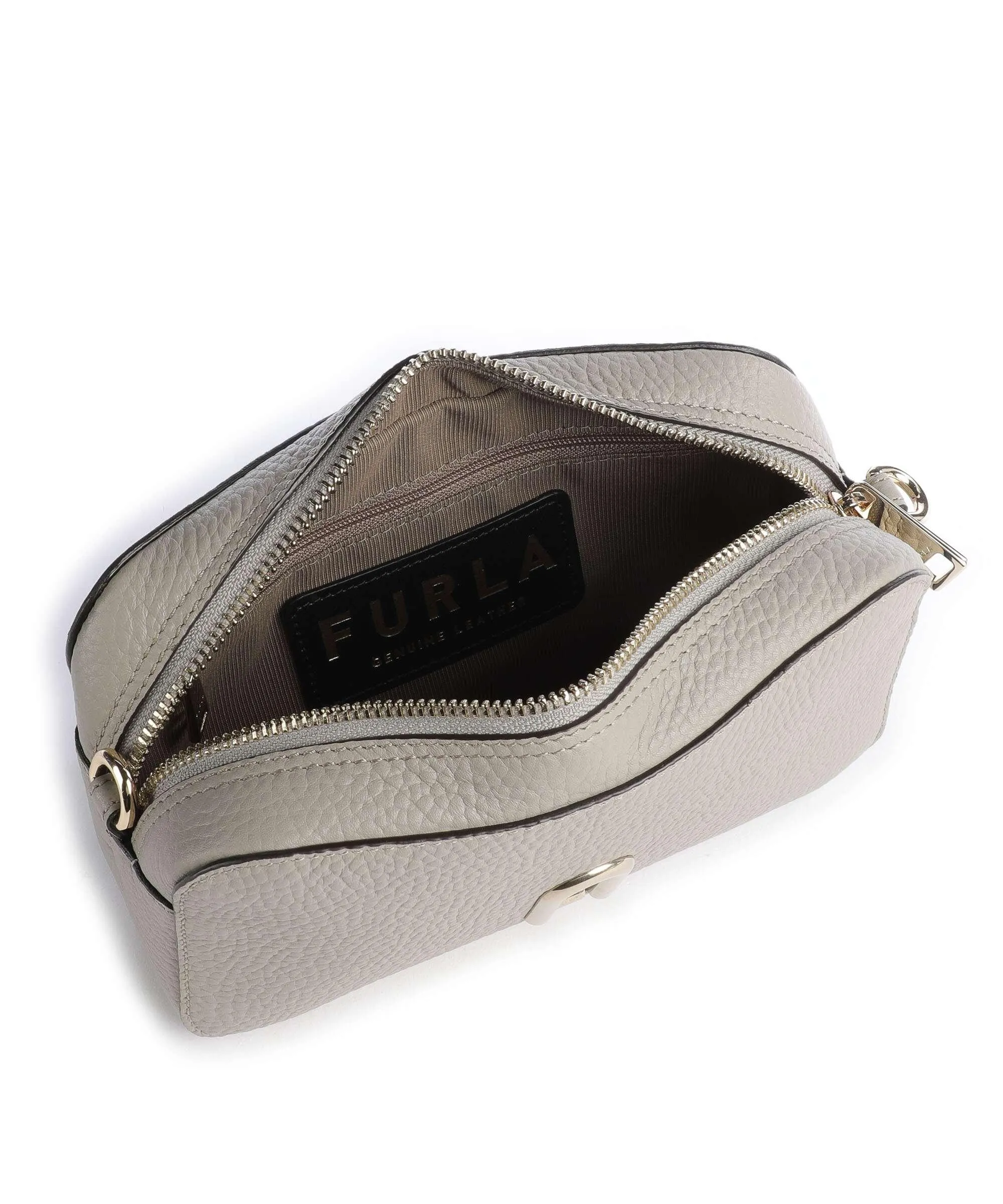  Furla Primula Mini Borsa a tracolla pelle granulata taupe  