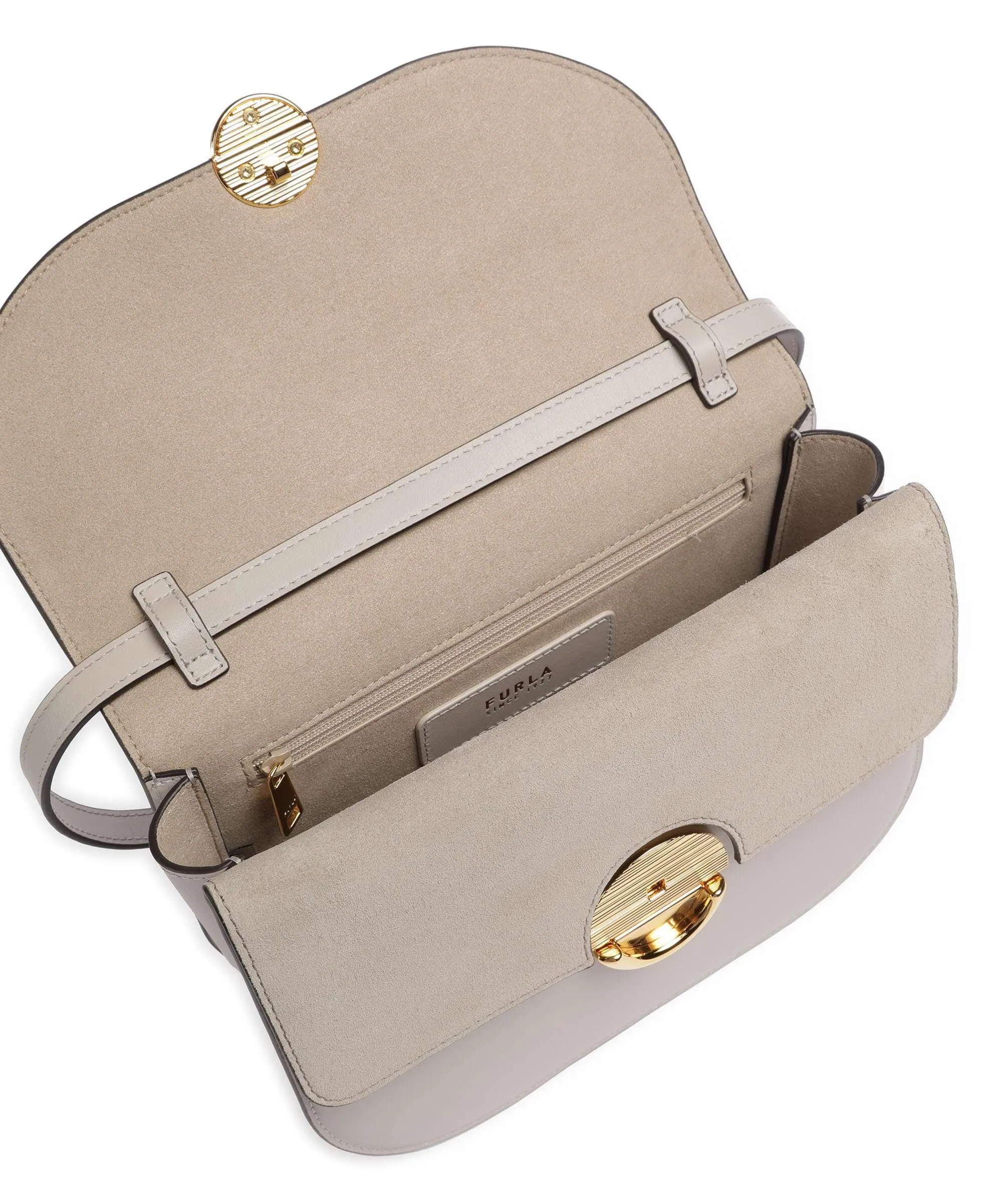  Furla Sfera S Borsa a tracolla pelle di vitello finemente grana grigio chiaro  