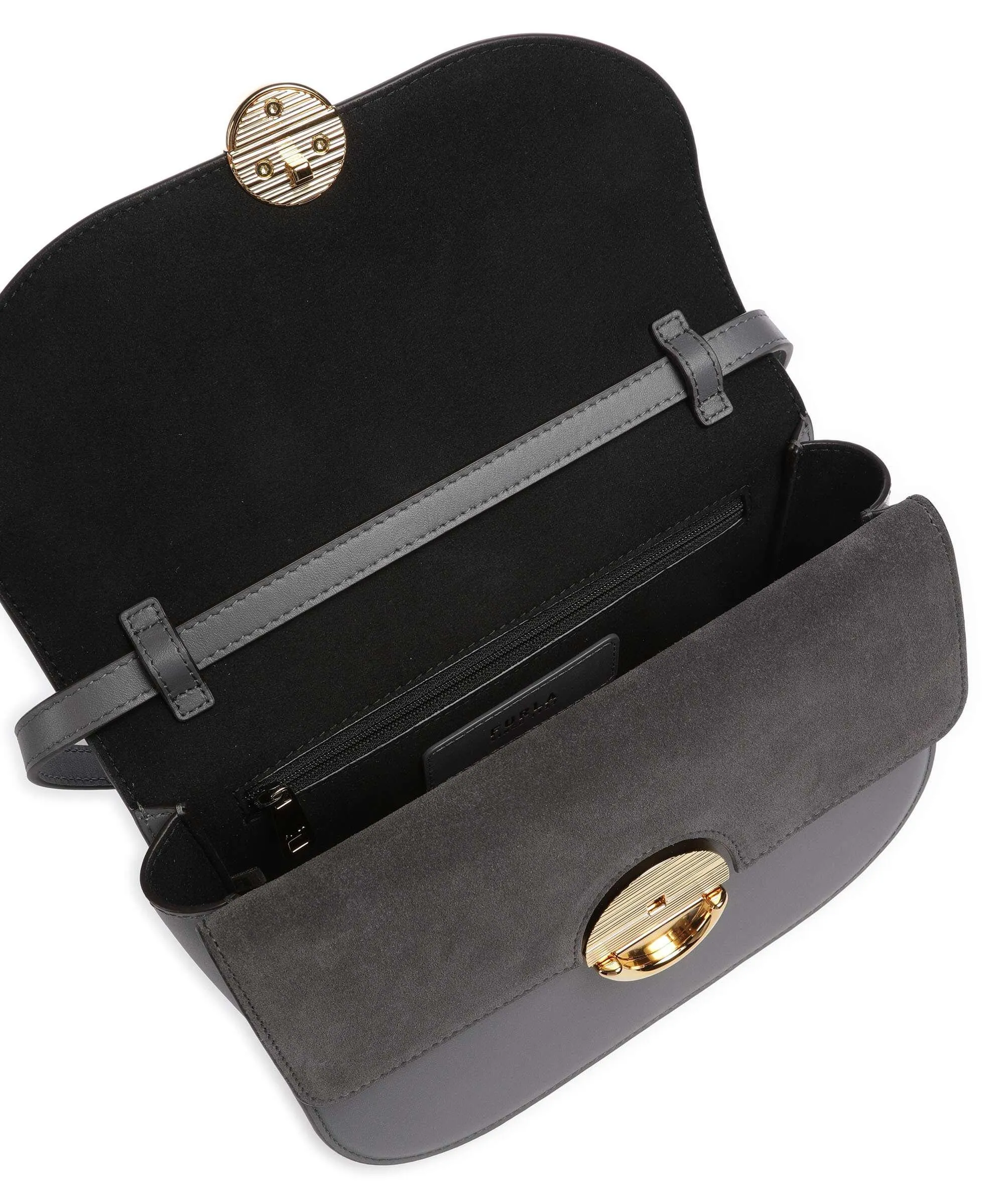  Furla Sfera S Borsa a tracolla pelle di vitello finemente grana grigio scuro  