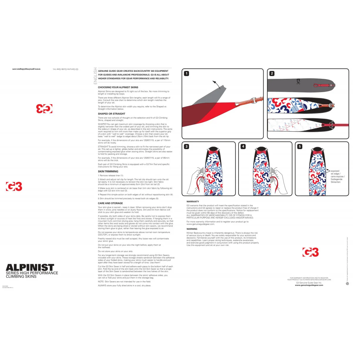 G3 Elements Universal Climbing Skins 130mm