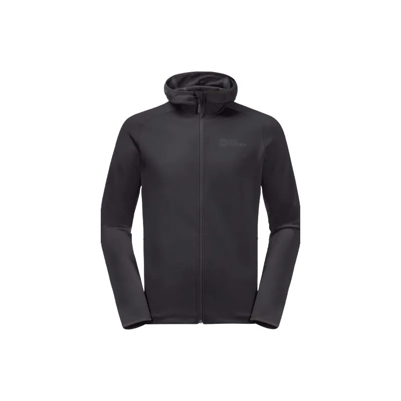 Giacca in pile da uomo JACK WOLSKINS BAISELBERG HOODED FZ (nero)