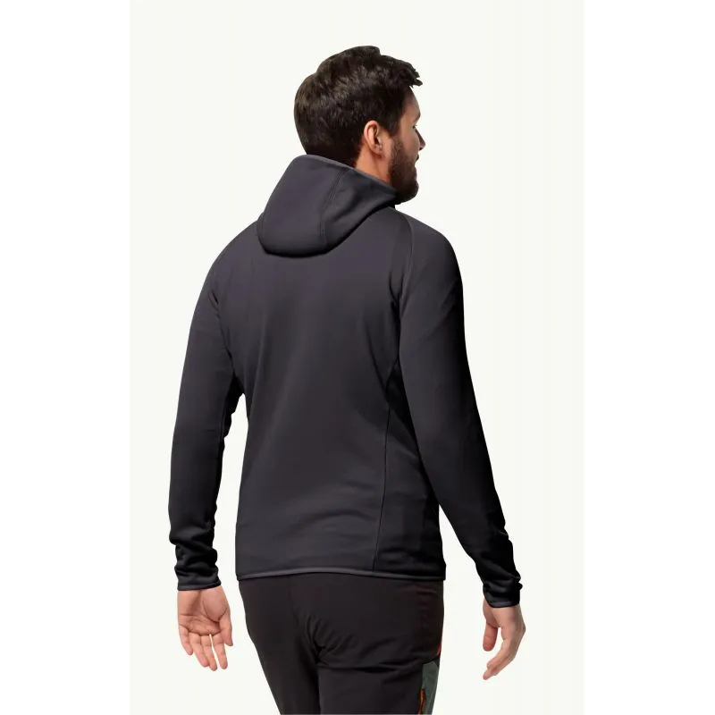 Giacca in pile da uomo JACK WOLSKINS BAISELBERG HOODED FZ (nero)