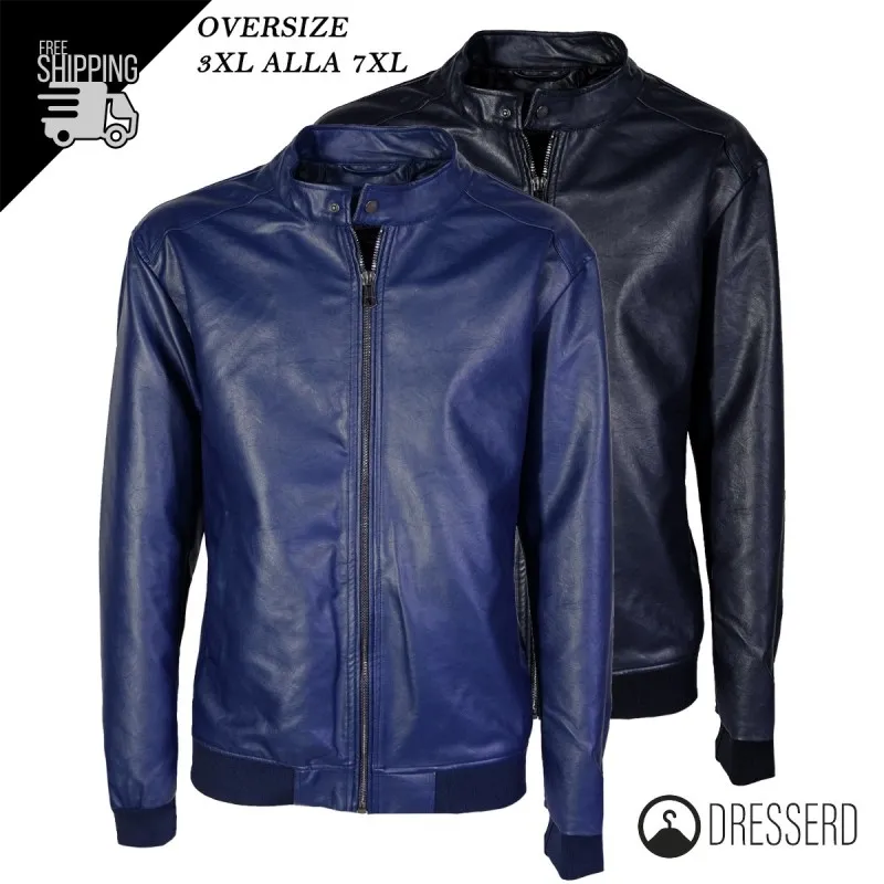 Giubbotto Uomo Oversize Ecopelle Primaverile Dalla 3XL alla 7XL Giubbino Taglie Grandi Dresserd
