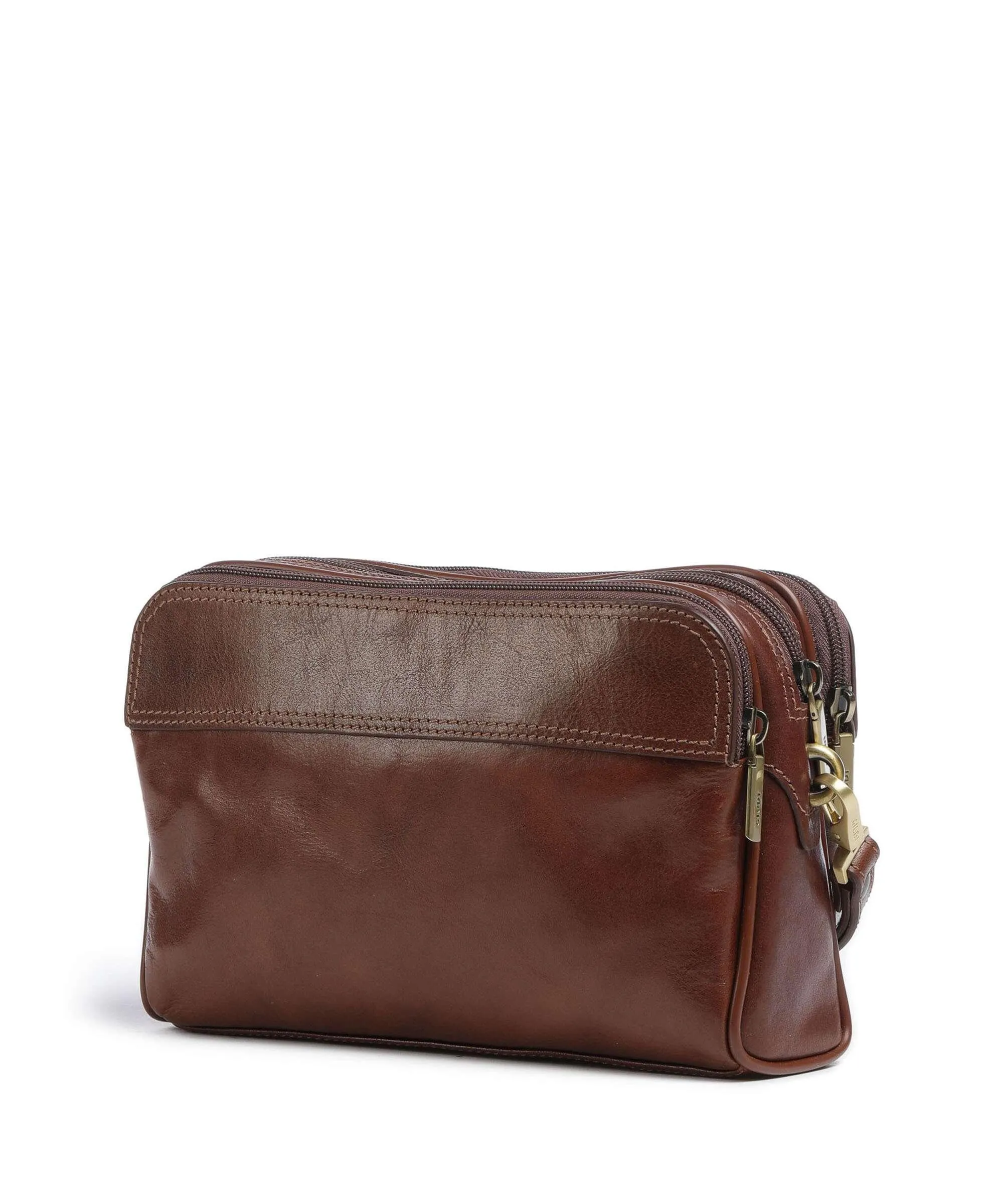  Giudi Borsa da polso pelle a grana fine marrone  