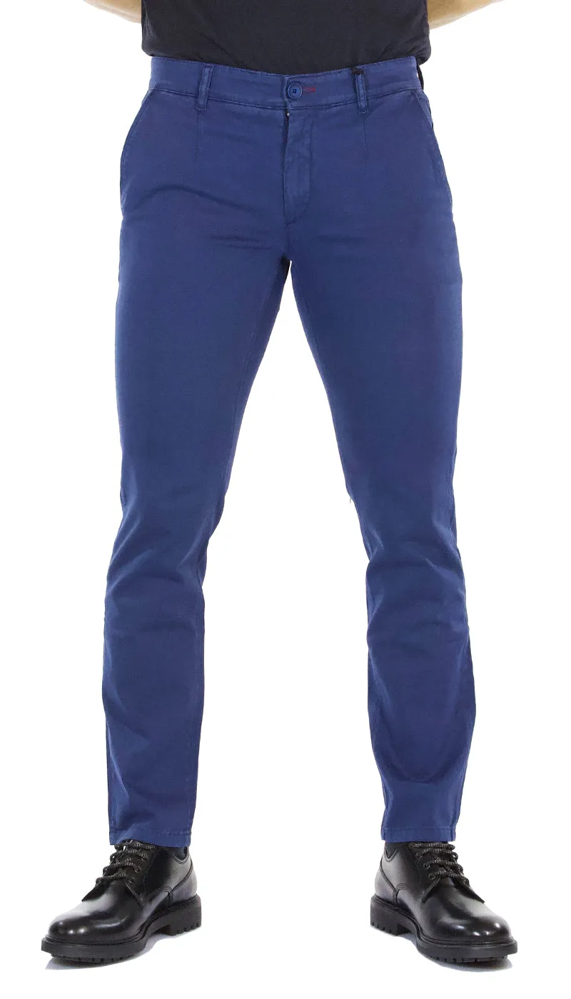 Havana & co Pantalone uomo tasche america in cotone blu carta da zucchero