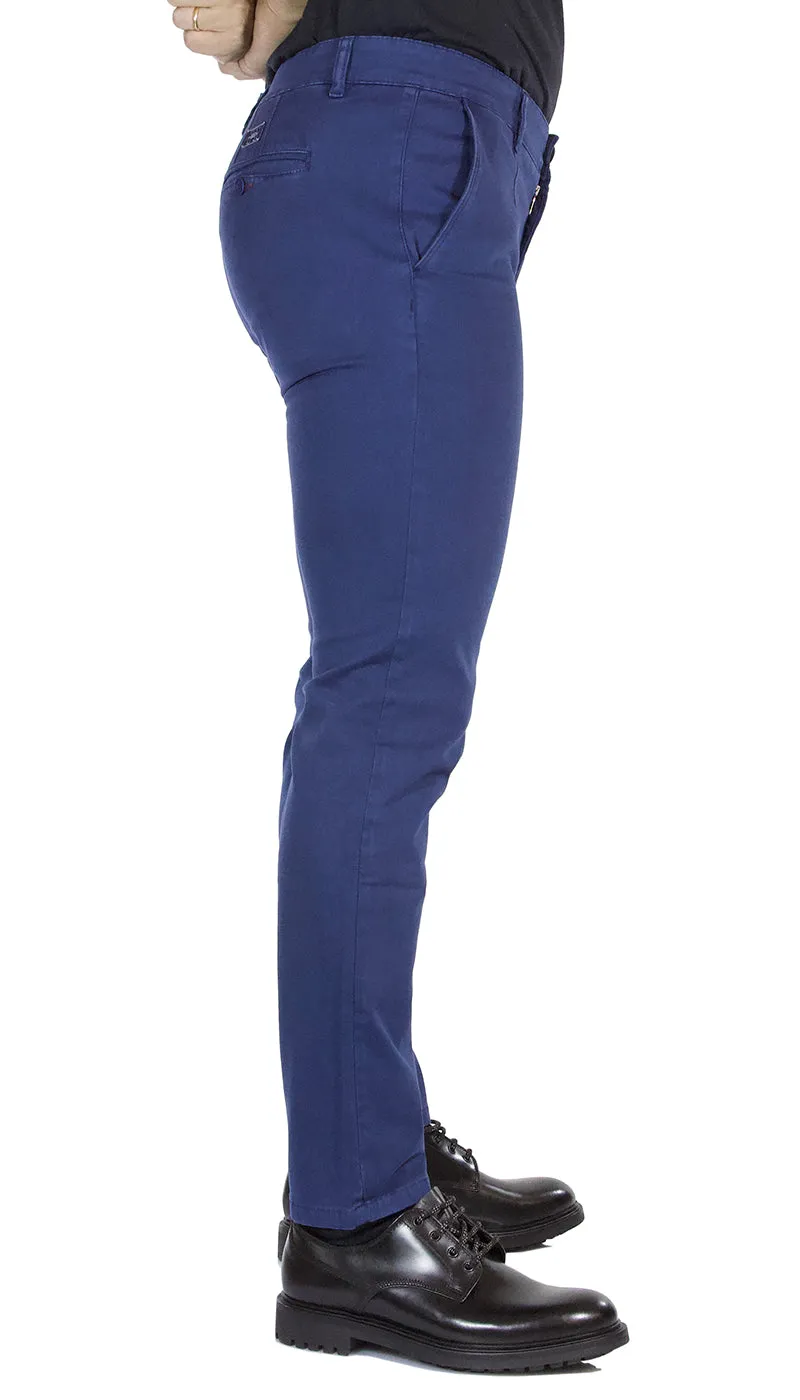Havana & co Pantalone uomo tasche america in cotone blu carta da zucchero