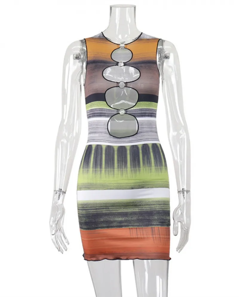 Hirigin Women Night Out Bodycon Dress Neck Hanger Scava fuori gli abiti