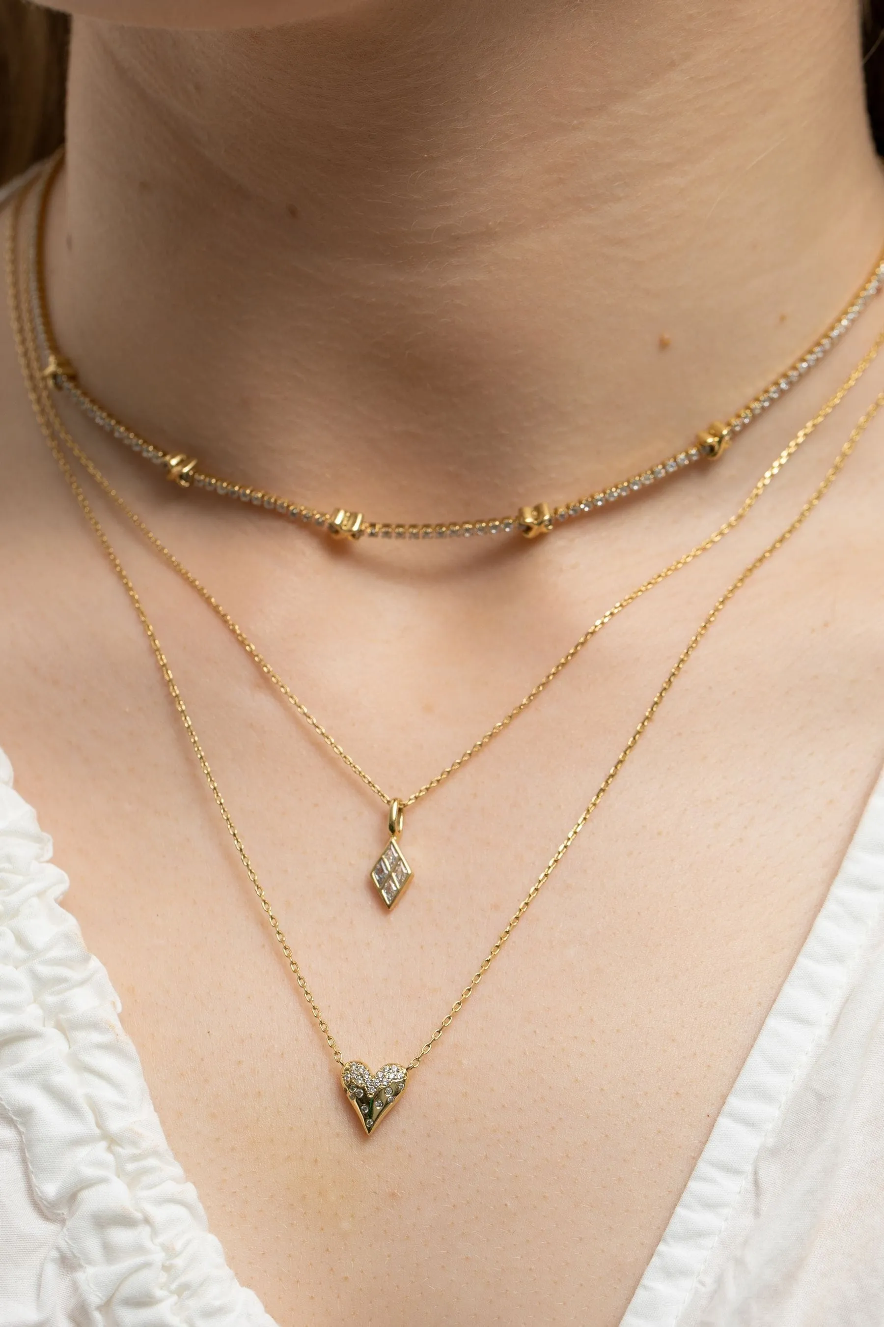 Inicio - Collana con pendente a cuore con zirconia cubica